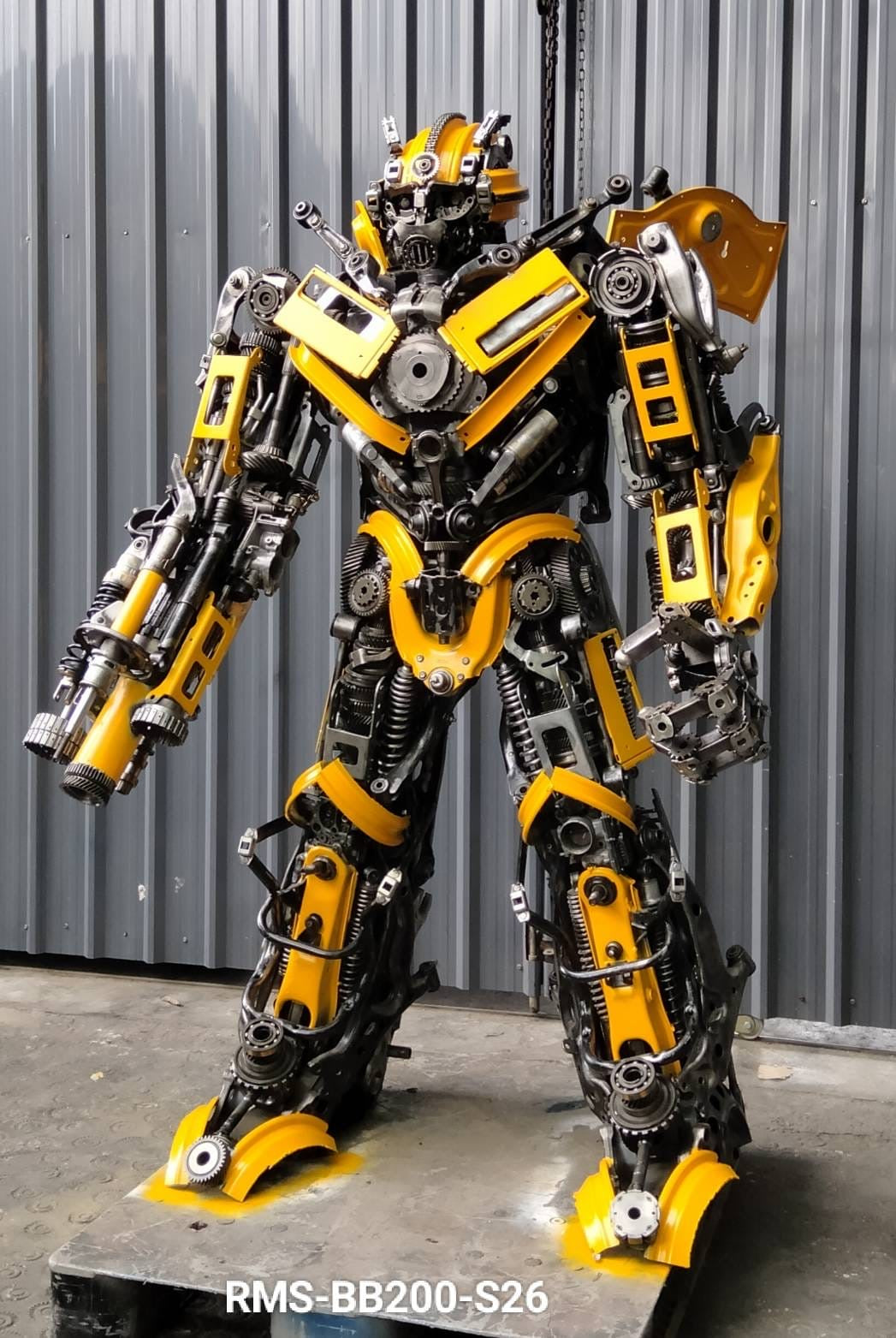 79" Bumblebee Inspired Recycled Metal Art Sculpture