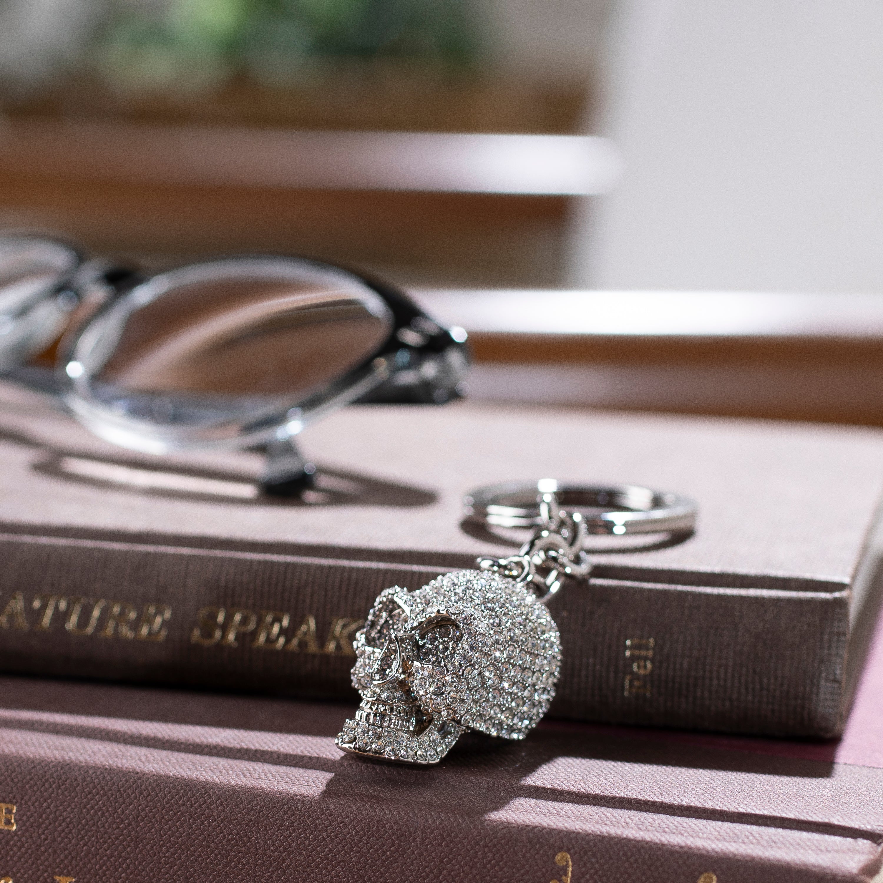 Skull Keychain made with Swarovski Crystals