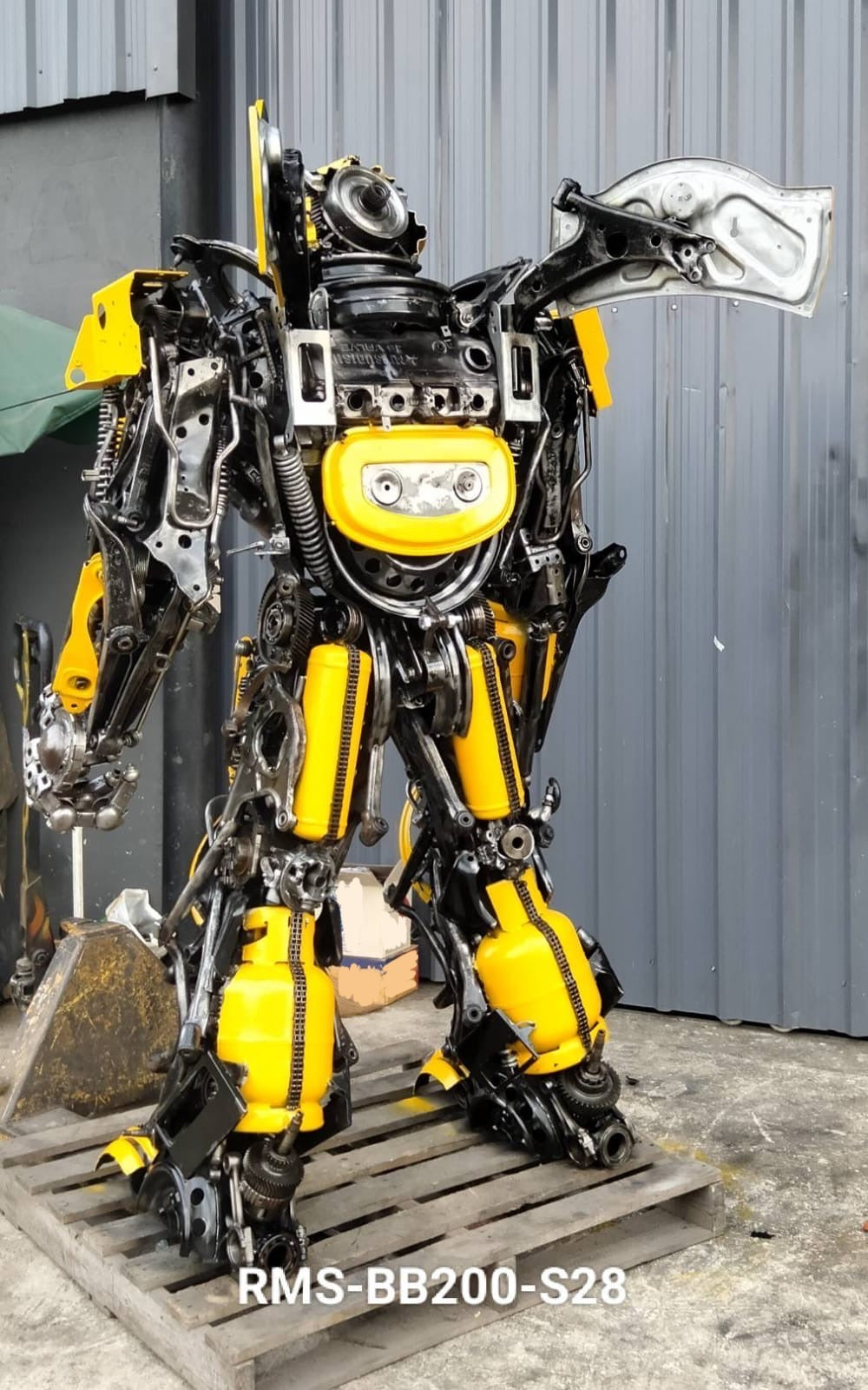 79" Bumblebee Inspired Recycled Metal Art Sculpture