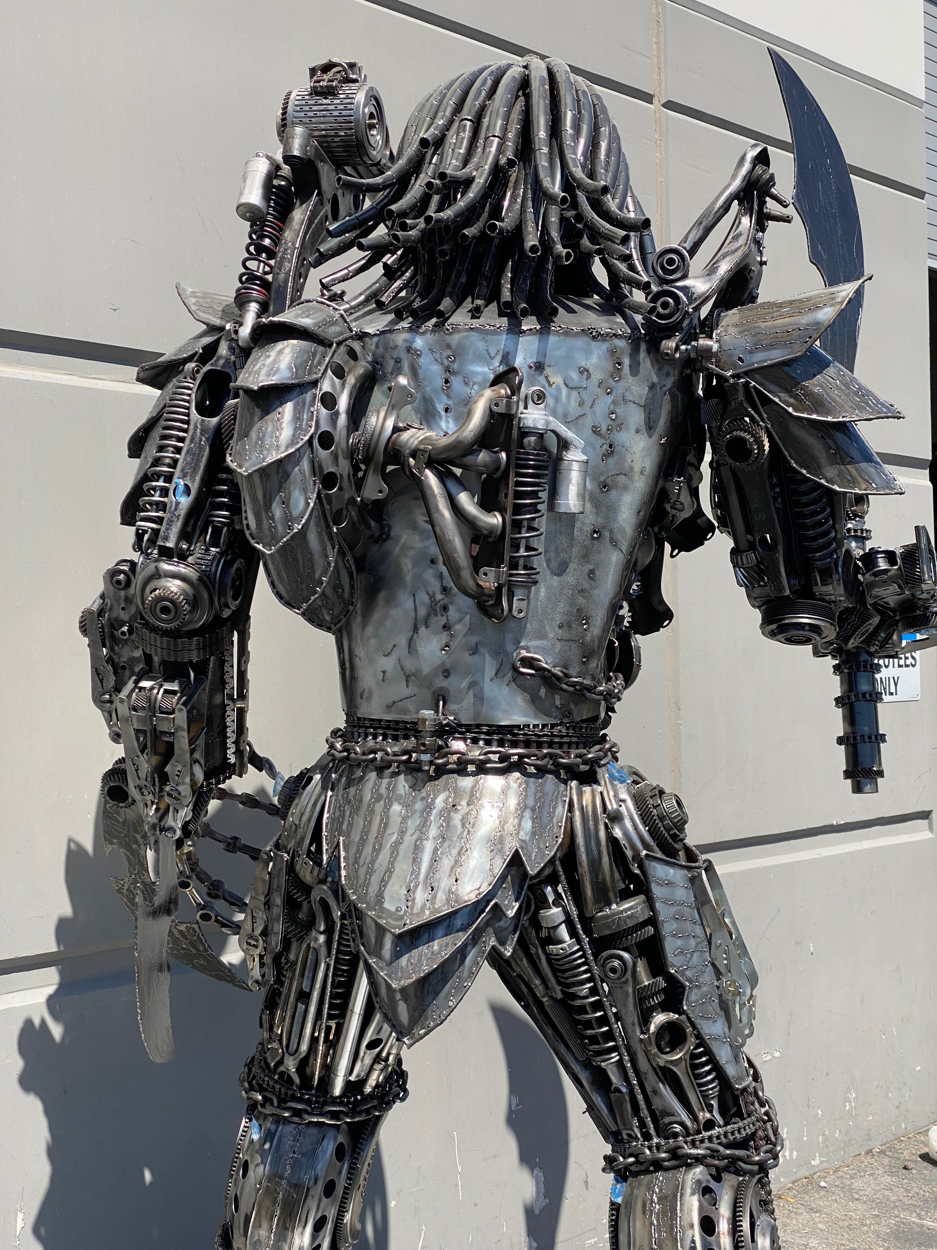 91" Predator Inspired Recycled Metal Art Sculpture