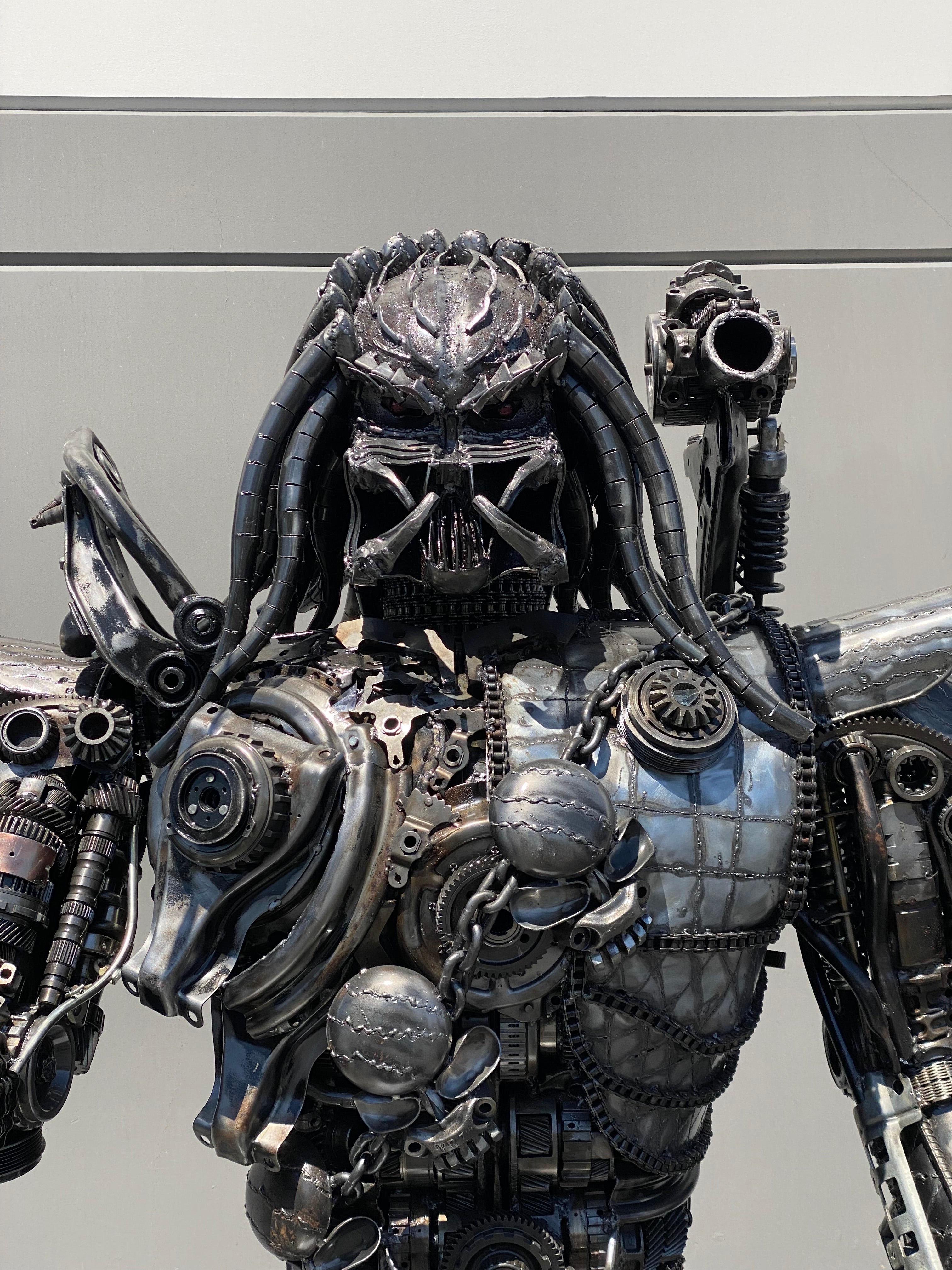 91" Predator Inspired Recycled Metal Art Sculpture