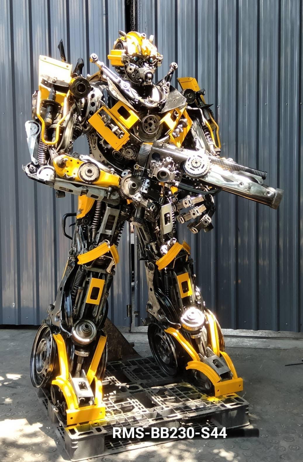 91" Bumblebee Inspired Recycled Metal Art Sculpture