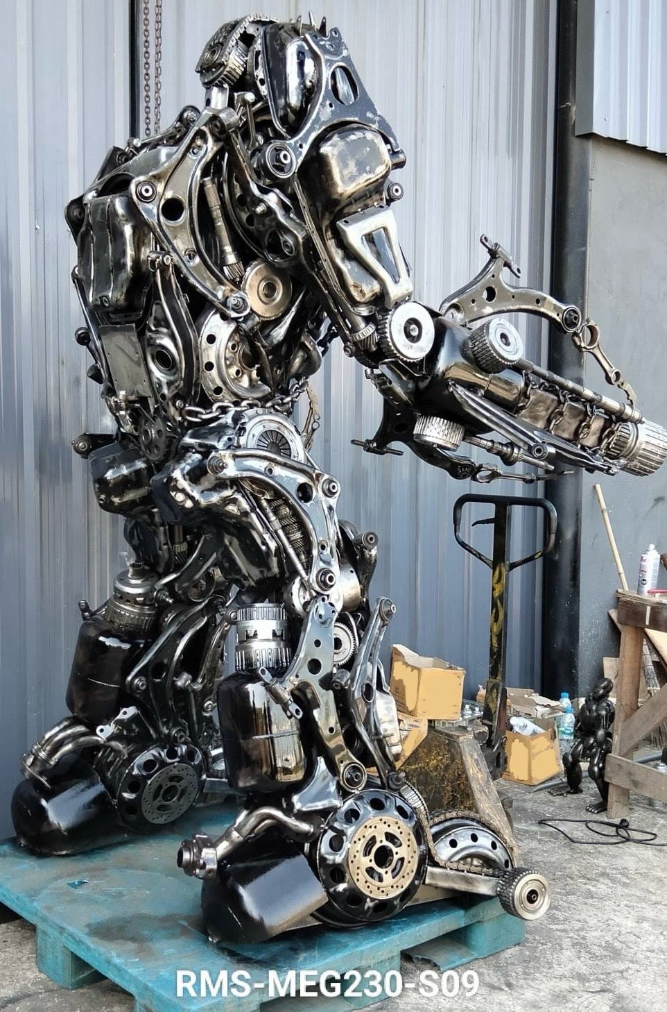 91" Megatron Inspired Recycled Metal Art Sculpture