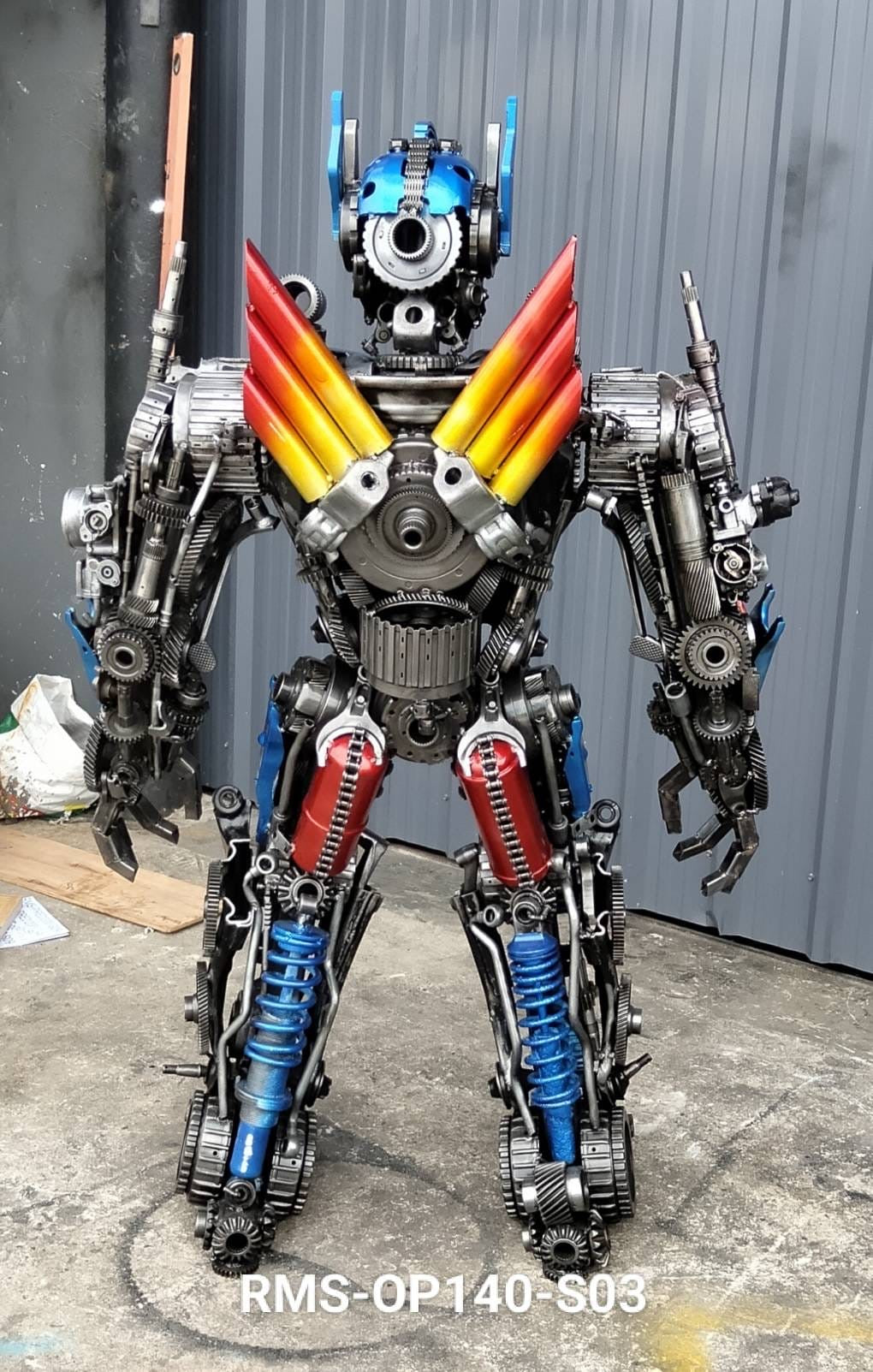 55" Optimus Prime Inspired Recycled Metal Art Sculpture