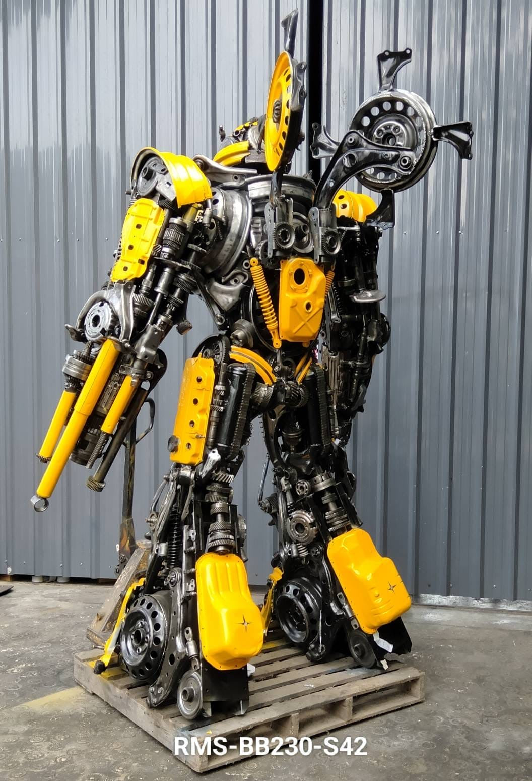 91" Bumblebee Inspired Recycled Metal Art Sculpture