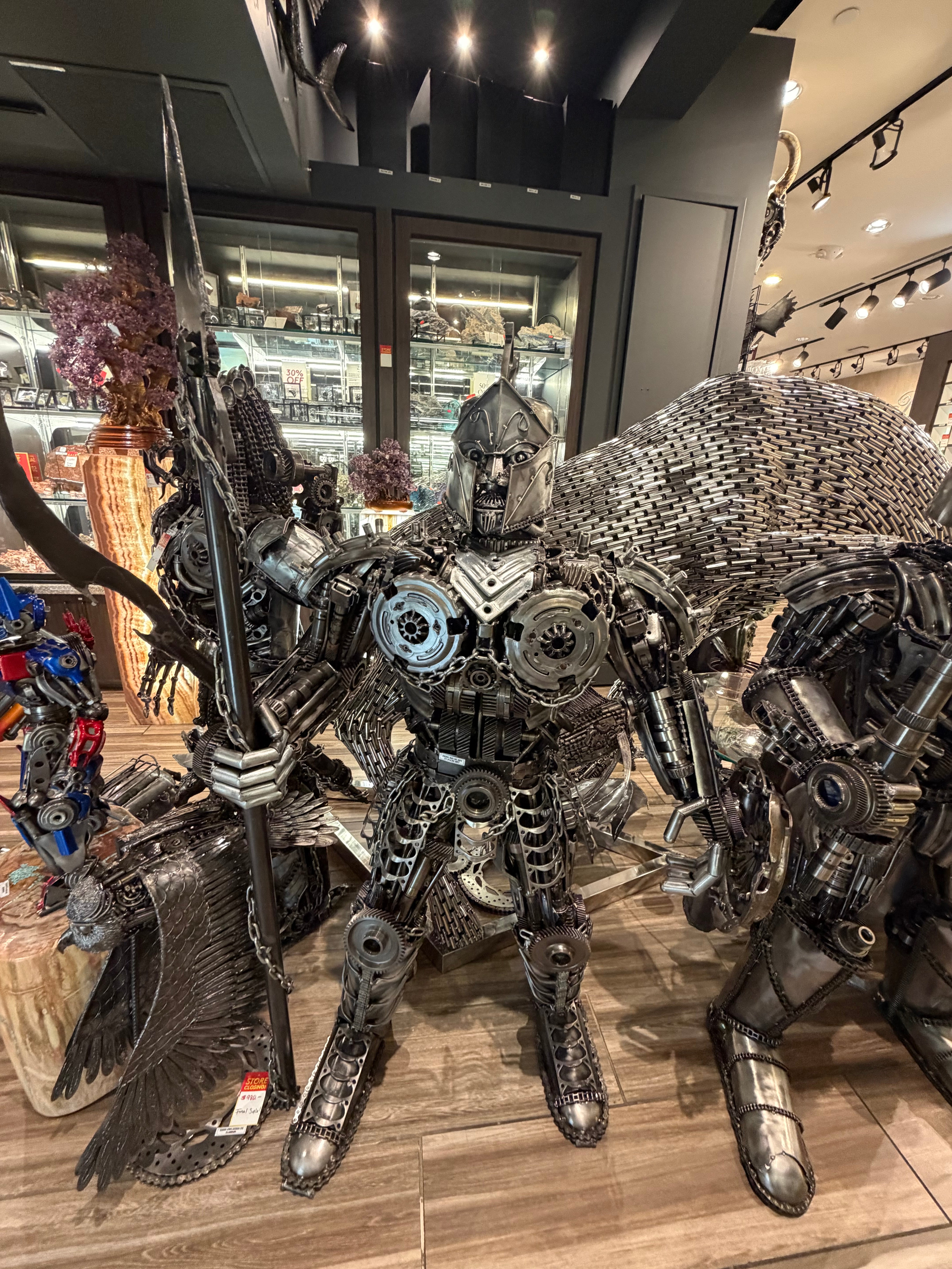 55" Knight Inspired Recycled Metal Art Sculpture