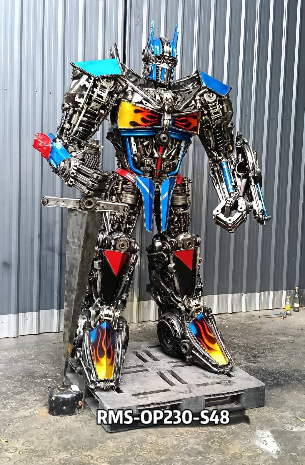 91" Optimus Prime Inspired Recycled Metal Art Sculpture
