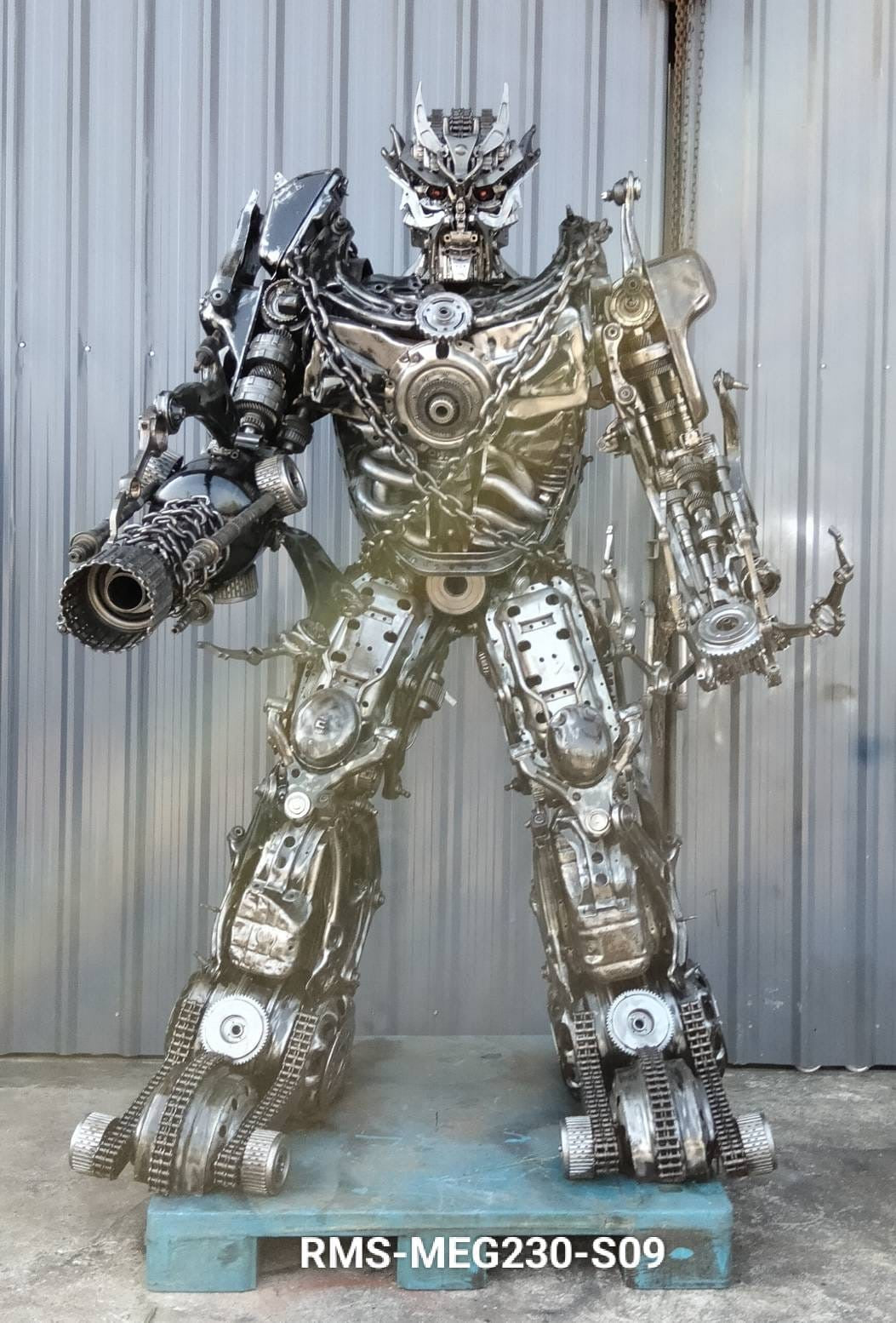 91" Megatron Inspired Recycled Metal Art Sculpture