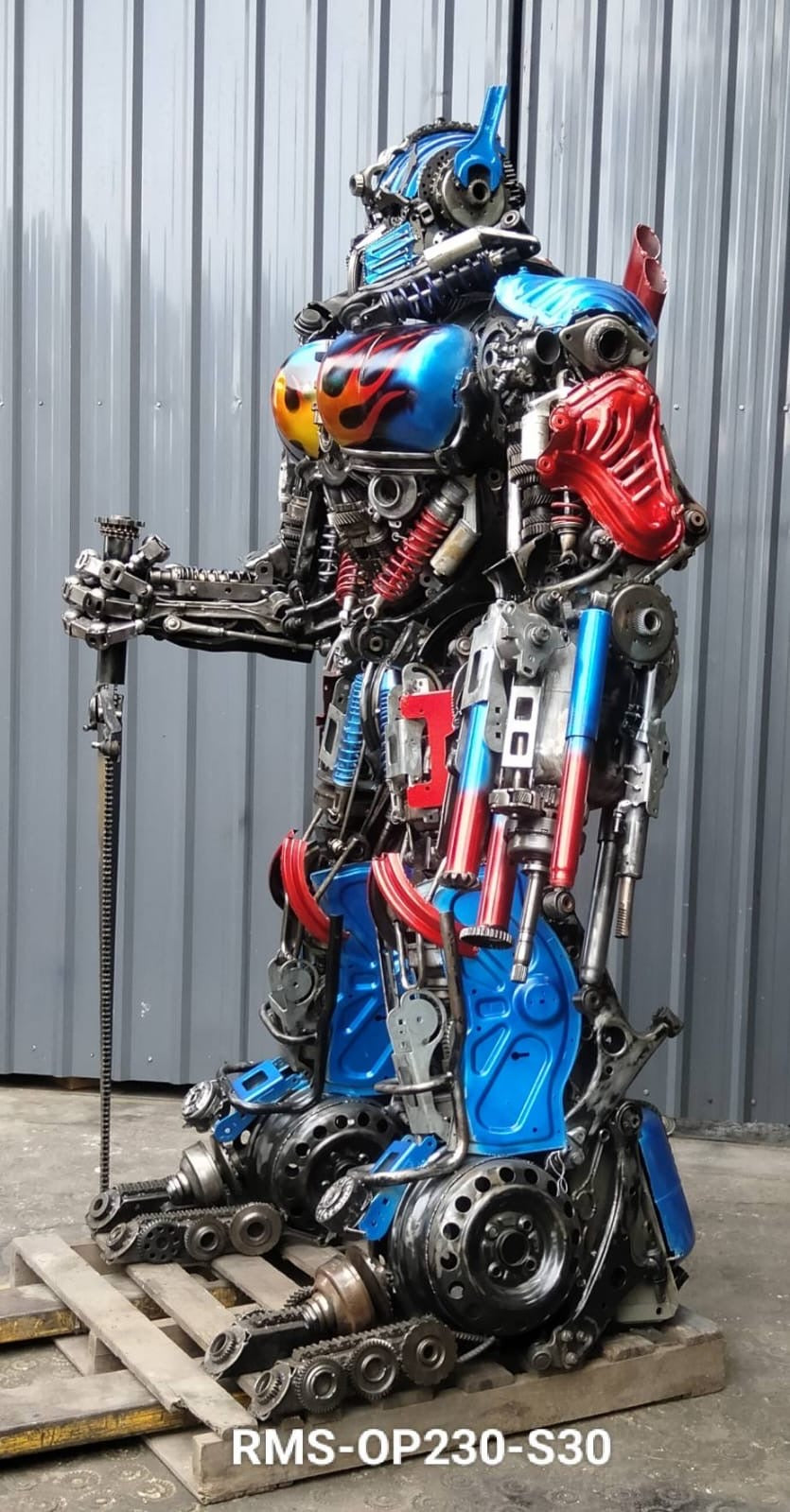 91" Optimus Prime Inspired Recycled Metal Art Sculpture