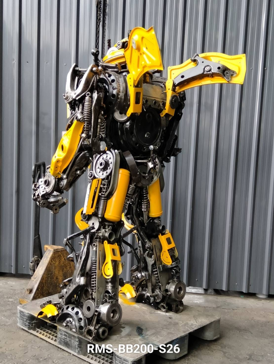 79" Bumblebee Inspired Recycled Metal Art Sculpture