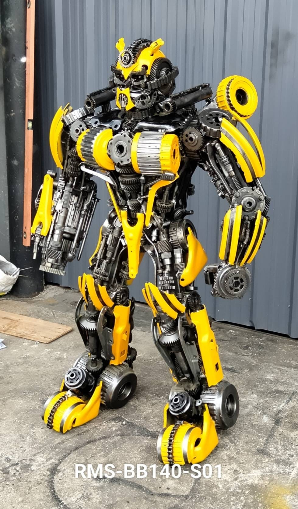 55" Bumblebee Inspired Recycled Metal Art Sculpture