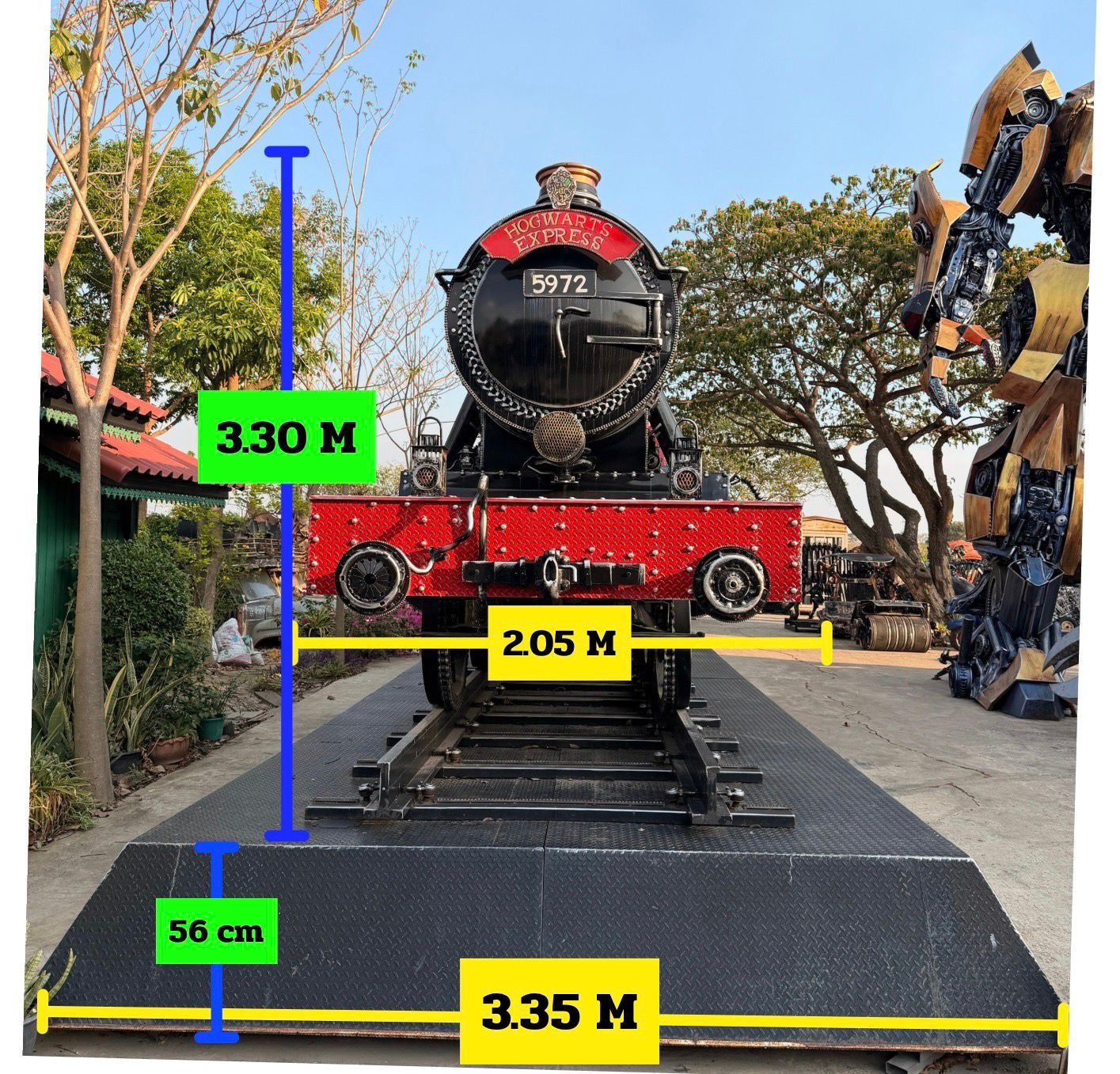 33ft Hogwarts Train Inspired Recycled Metal Sculpture