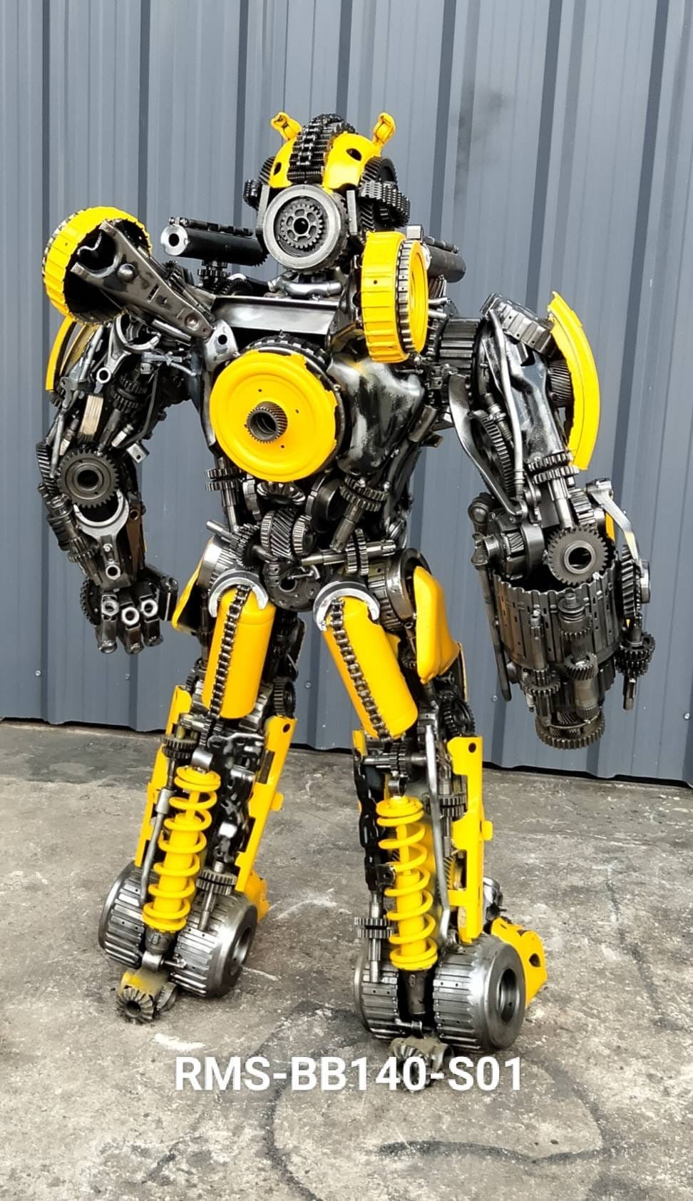 55" Bumblebee Inspired Recycled Metal Art Sculpture