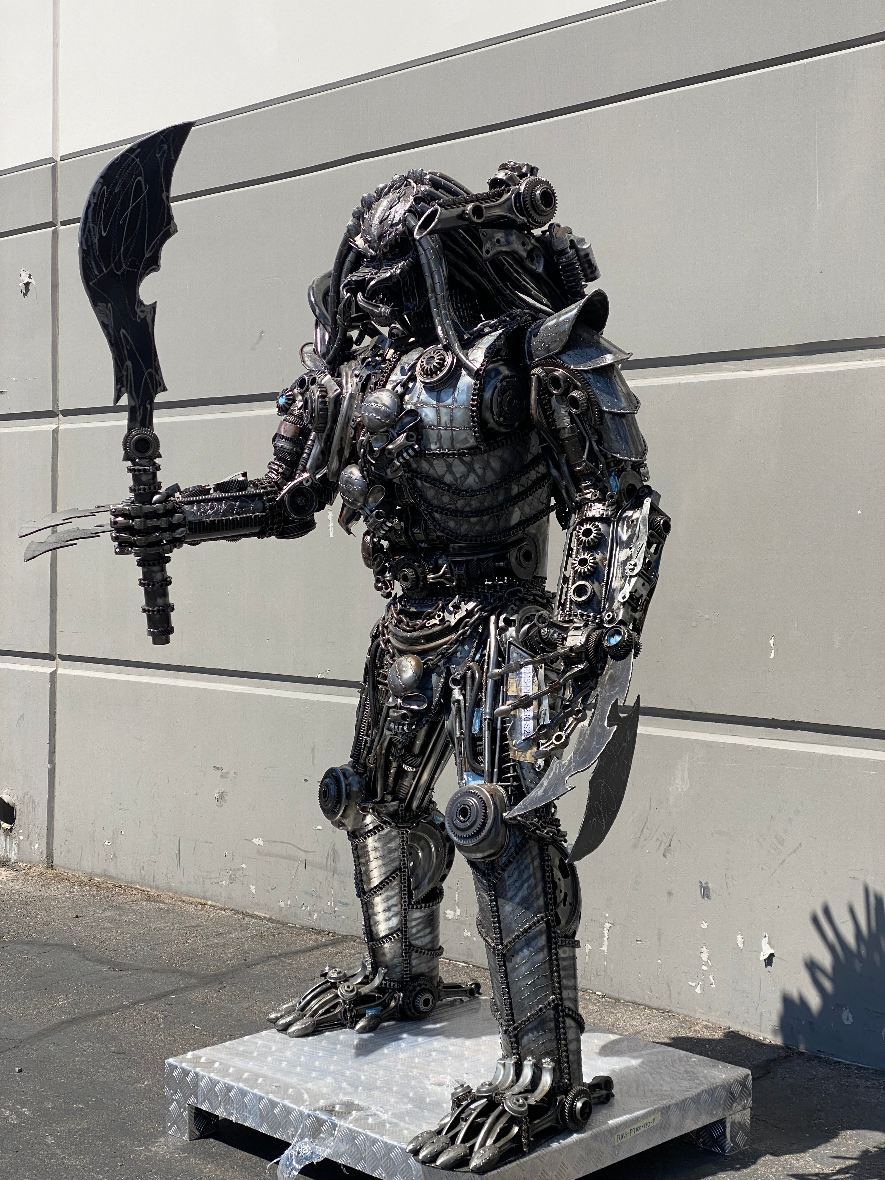 91" Predator Inspired Recycled Metal Art Sculpture