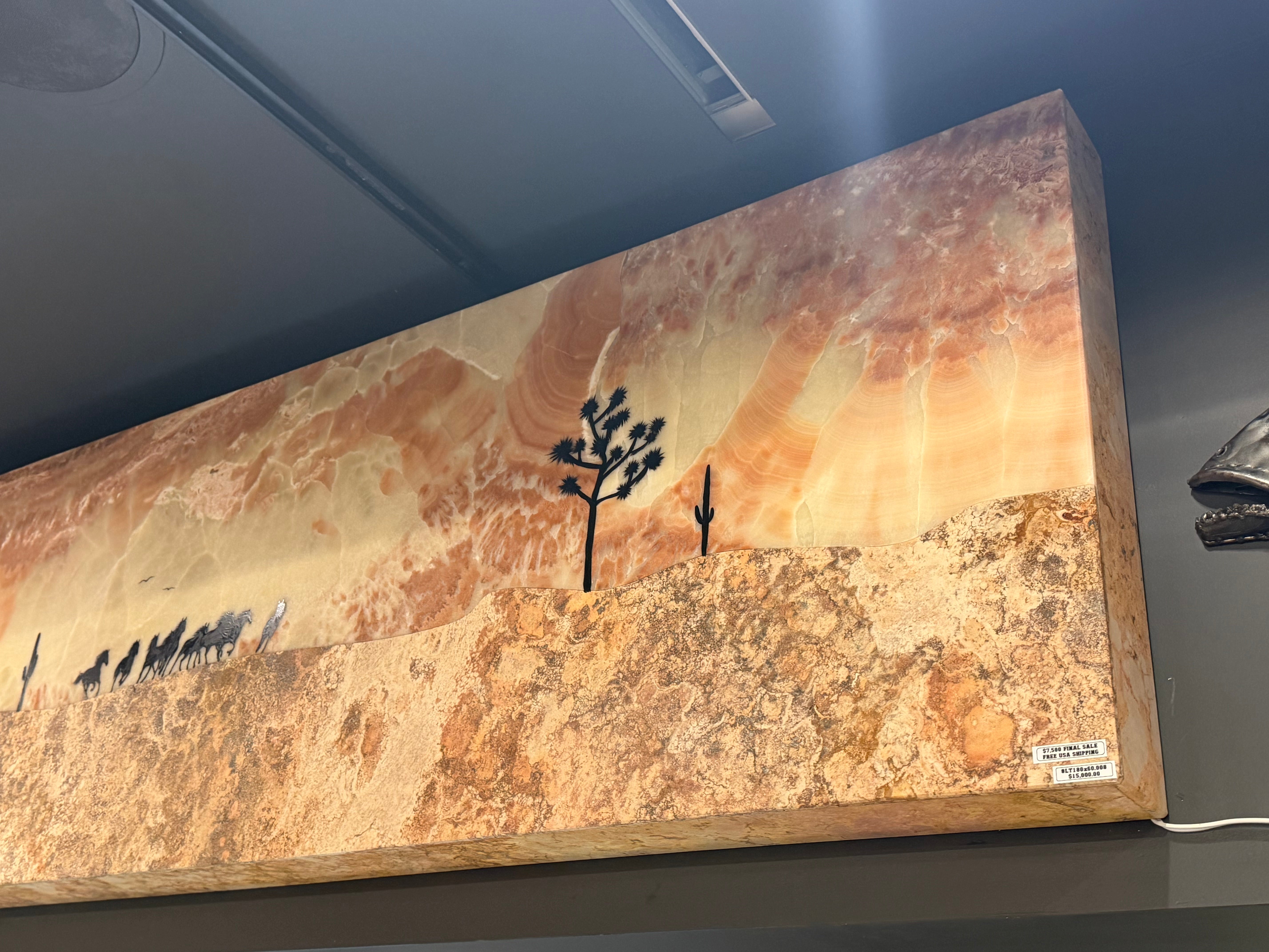 Onyx Horse Herd Mural Light Panel - 72" x 24”