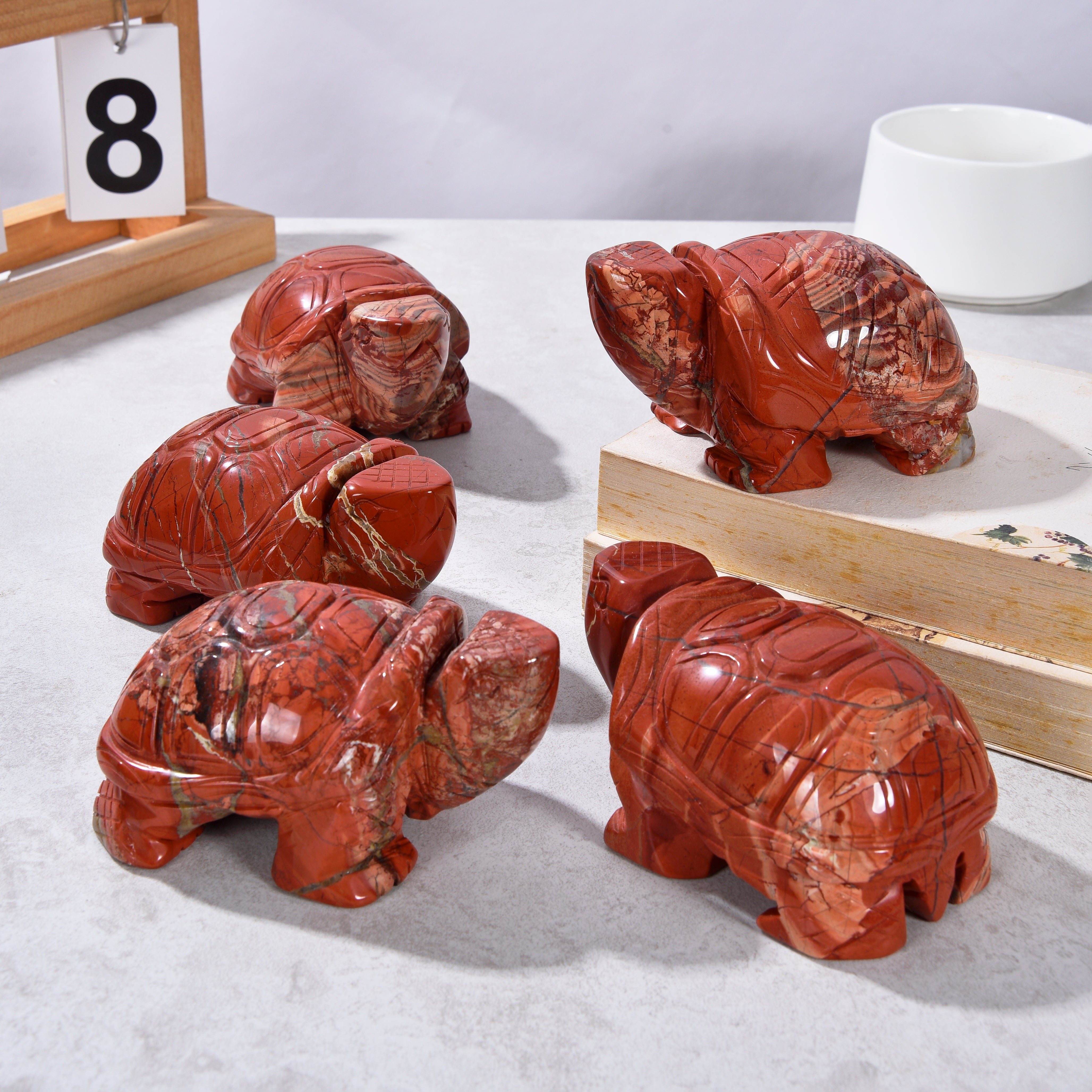 4" Red Jasper Elephant Natural Gemstone Carving