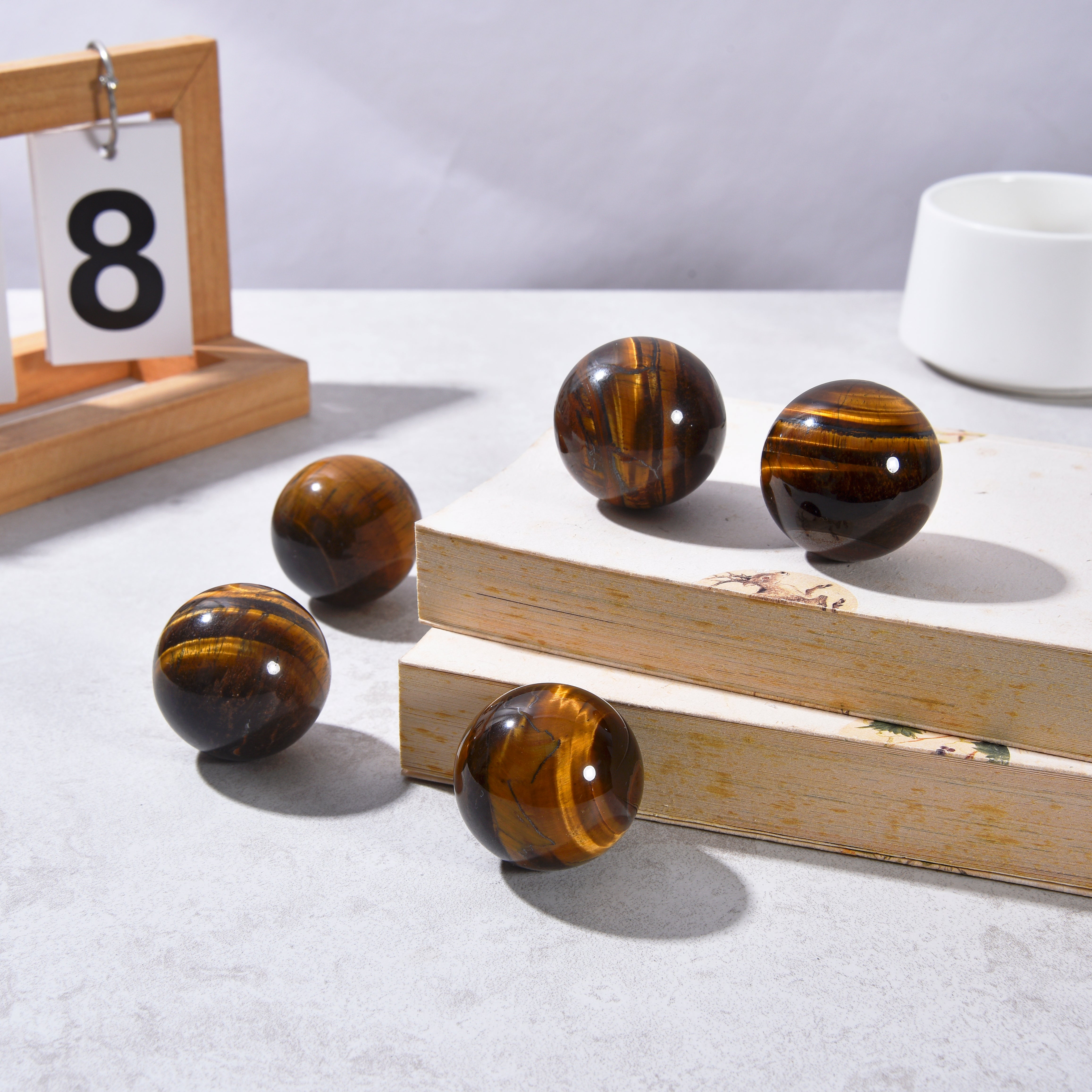 1.6" Tiger Eye Sphere Natural Gemstone Carving