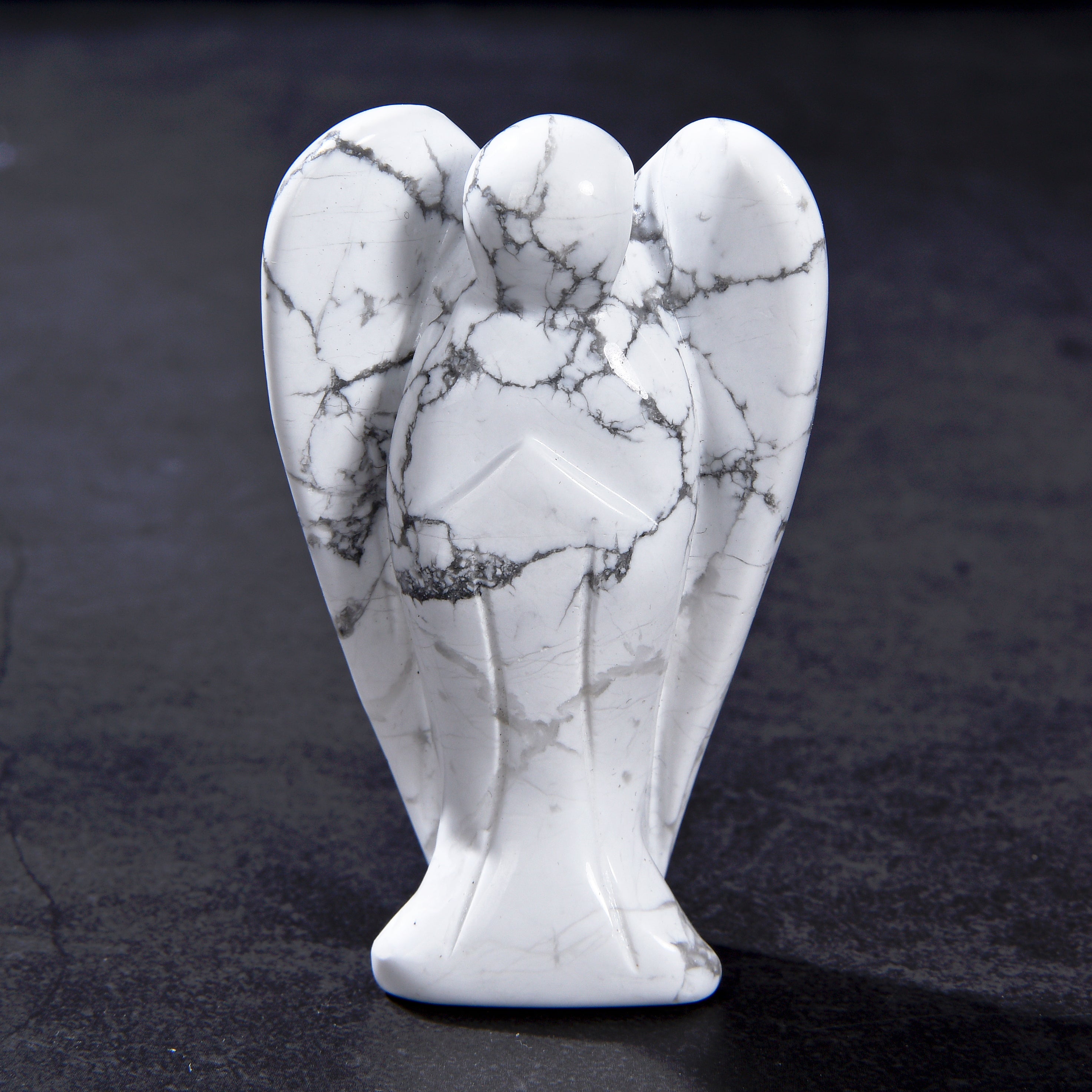 3" Howlite Angel Natural Gemstone Carving