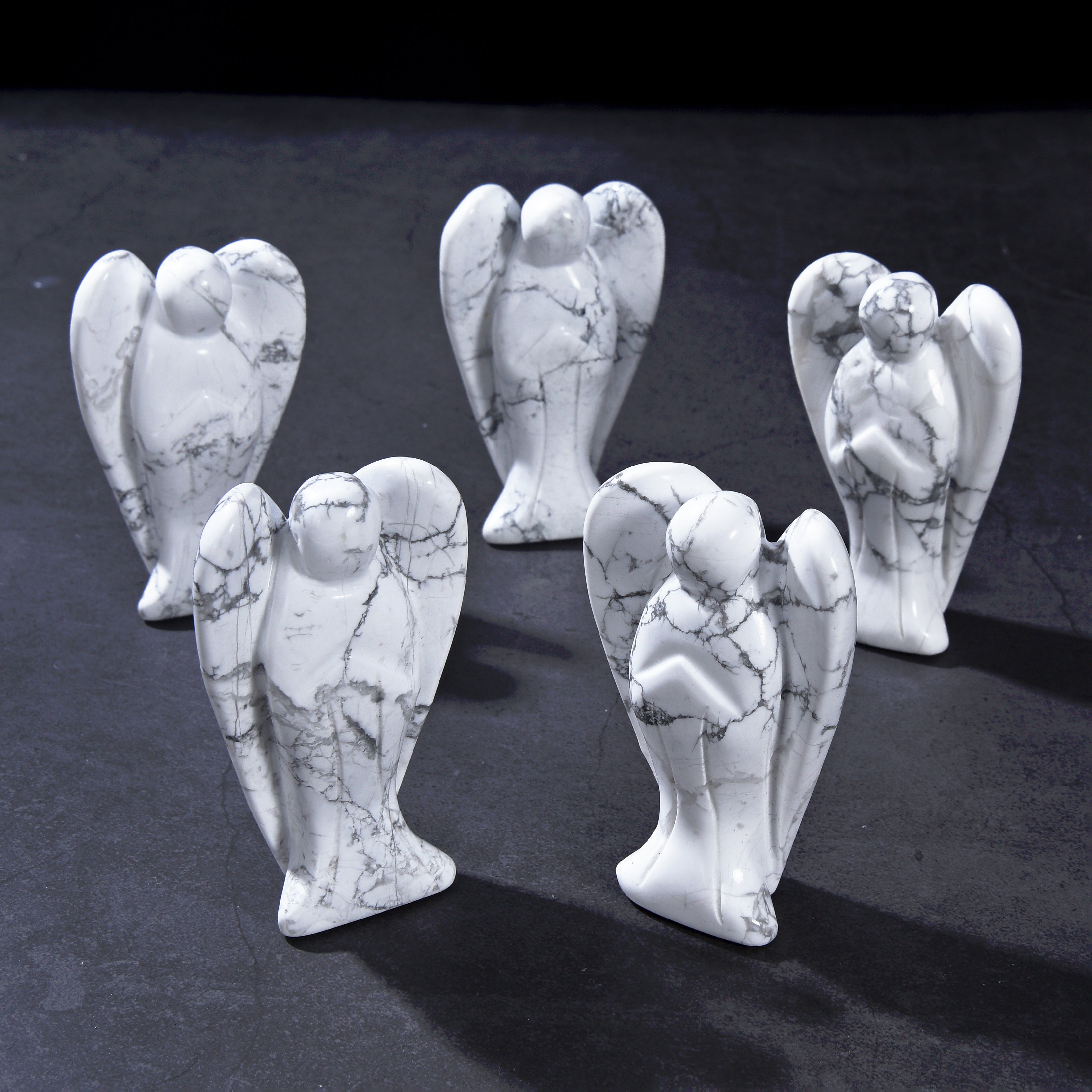 3" Howlite Angel Natural Gemstone Carving