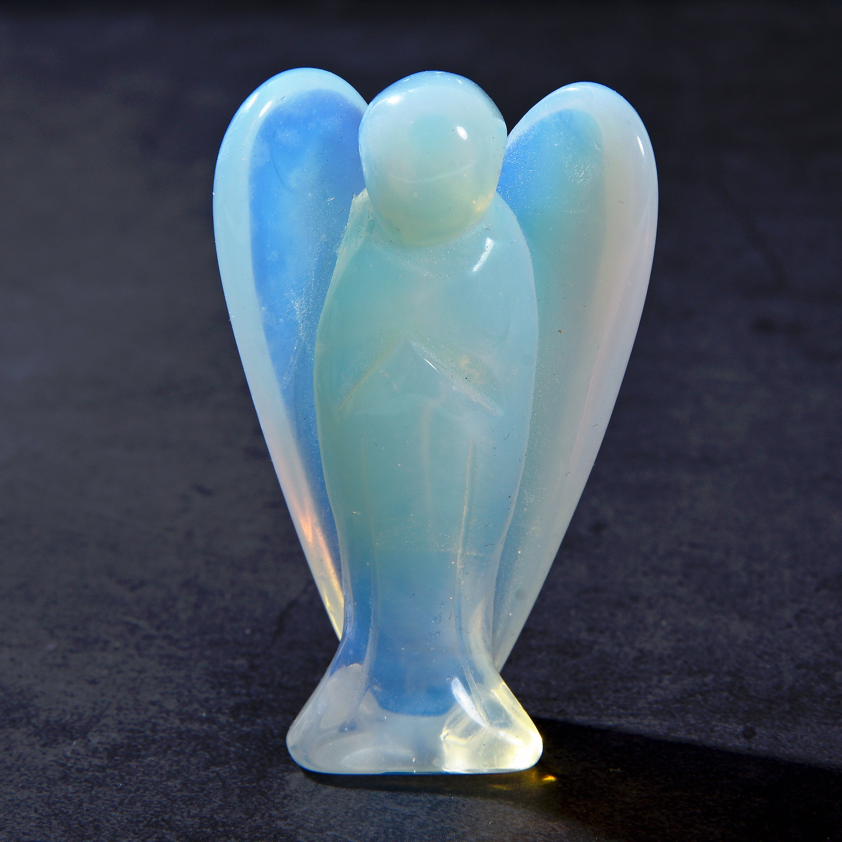 3" Opalite Moonstone Angel Gemstone Carving