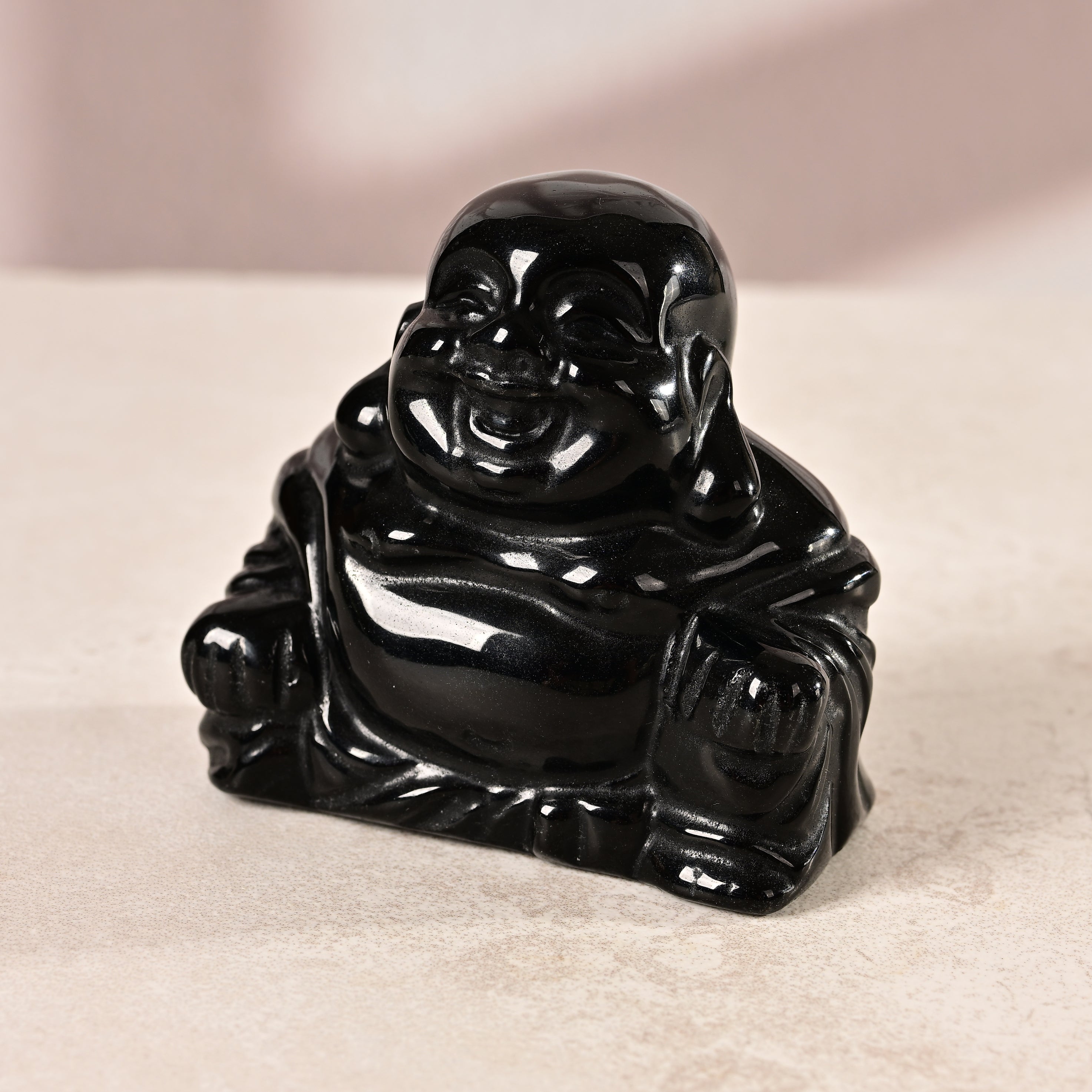 2.5" Obsidian Buddha Natural Gemstone Carving