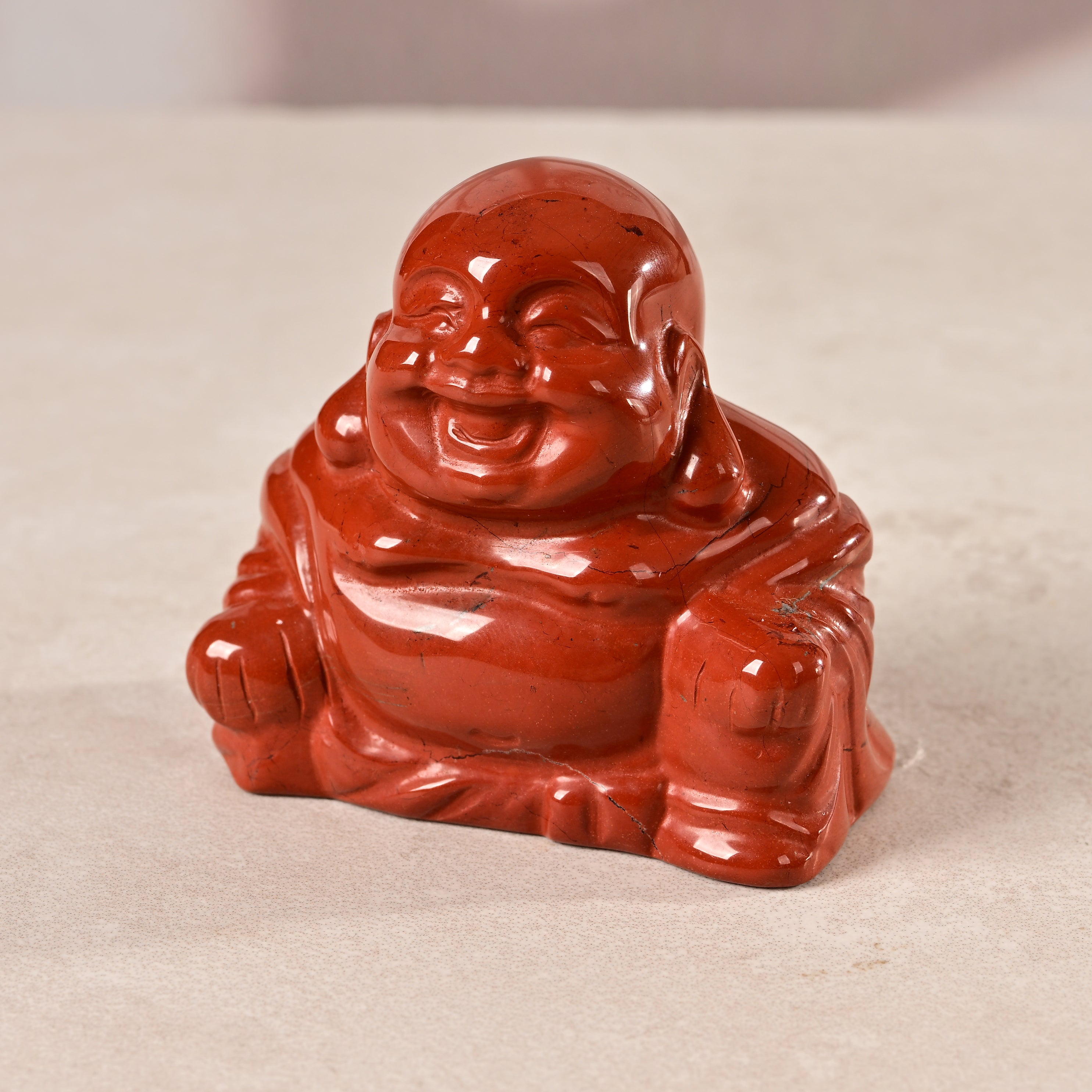 2.5" Red Jasper Buddha Natural Gemstone Carving