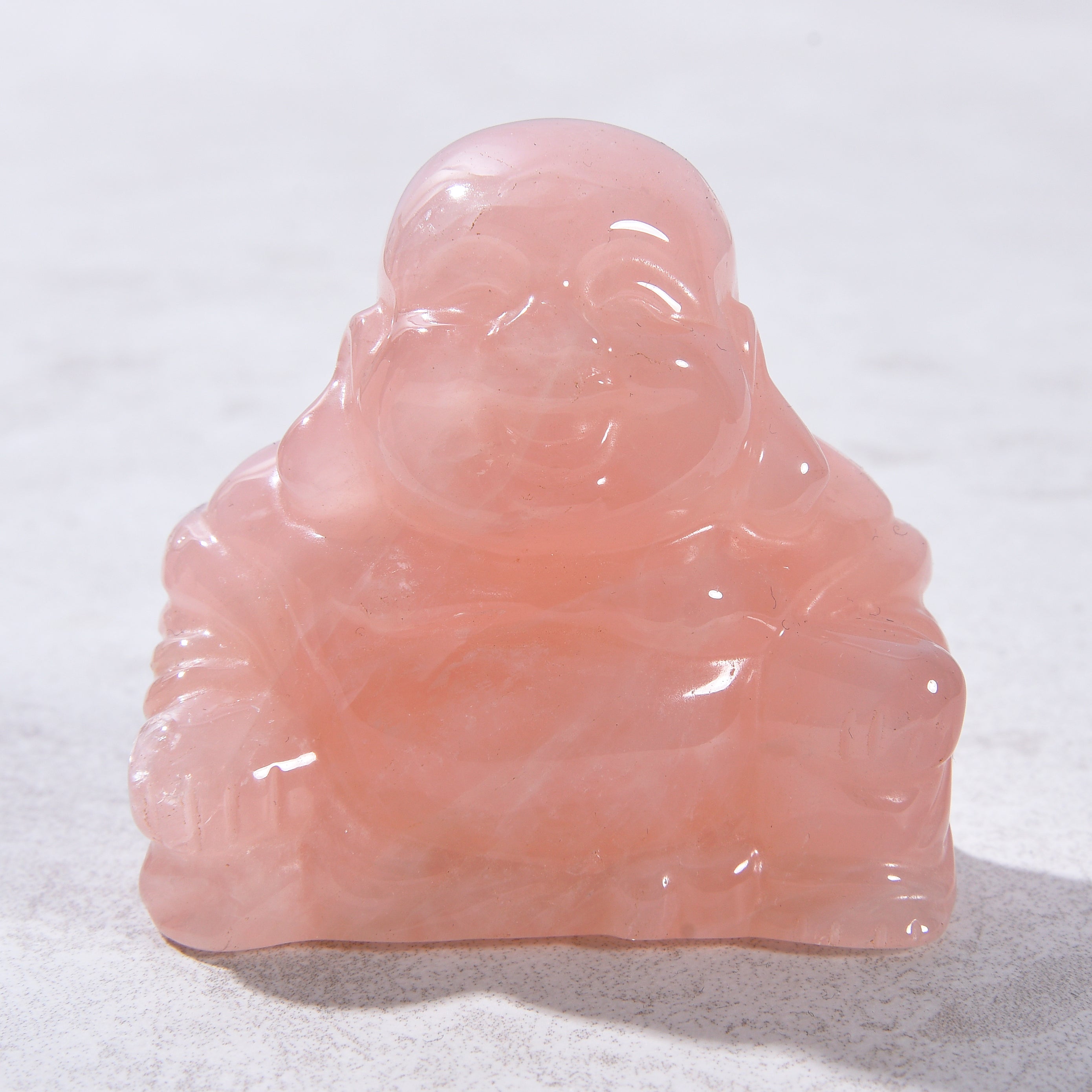 Rose Quartz Buddha 2.5" Gemstone Carving