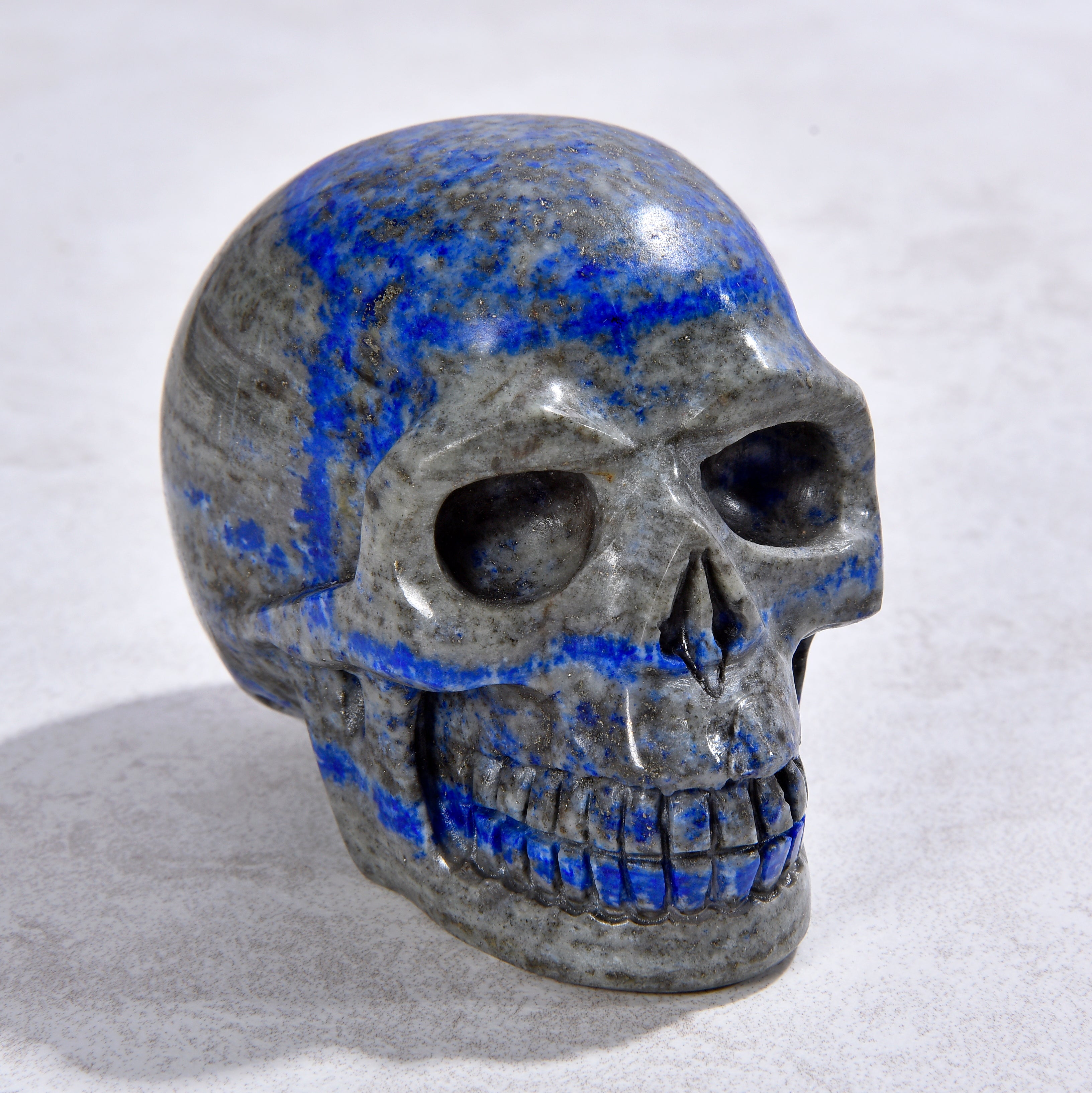 2" Natural Lapis Skull Gemstone Carving