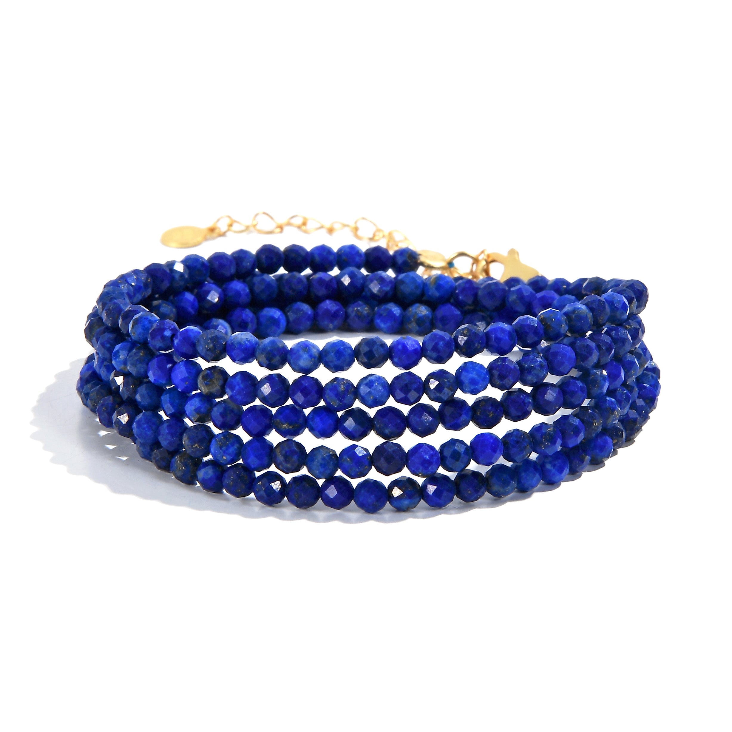 3mm Lapis Faceted 31" Necklace / Multi Wrap Bracelet