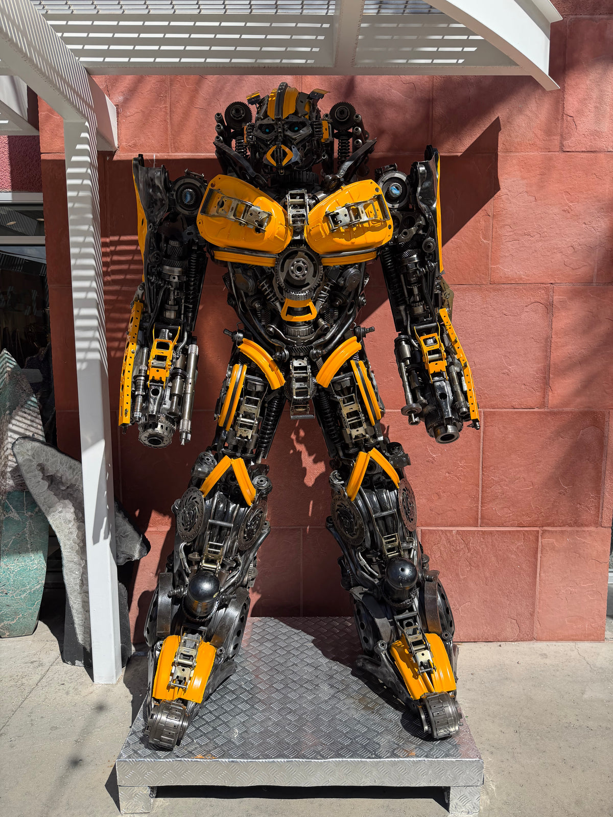 91" Bumblebee Inspired Recycled Metal Art Sculpture