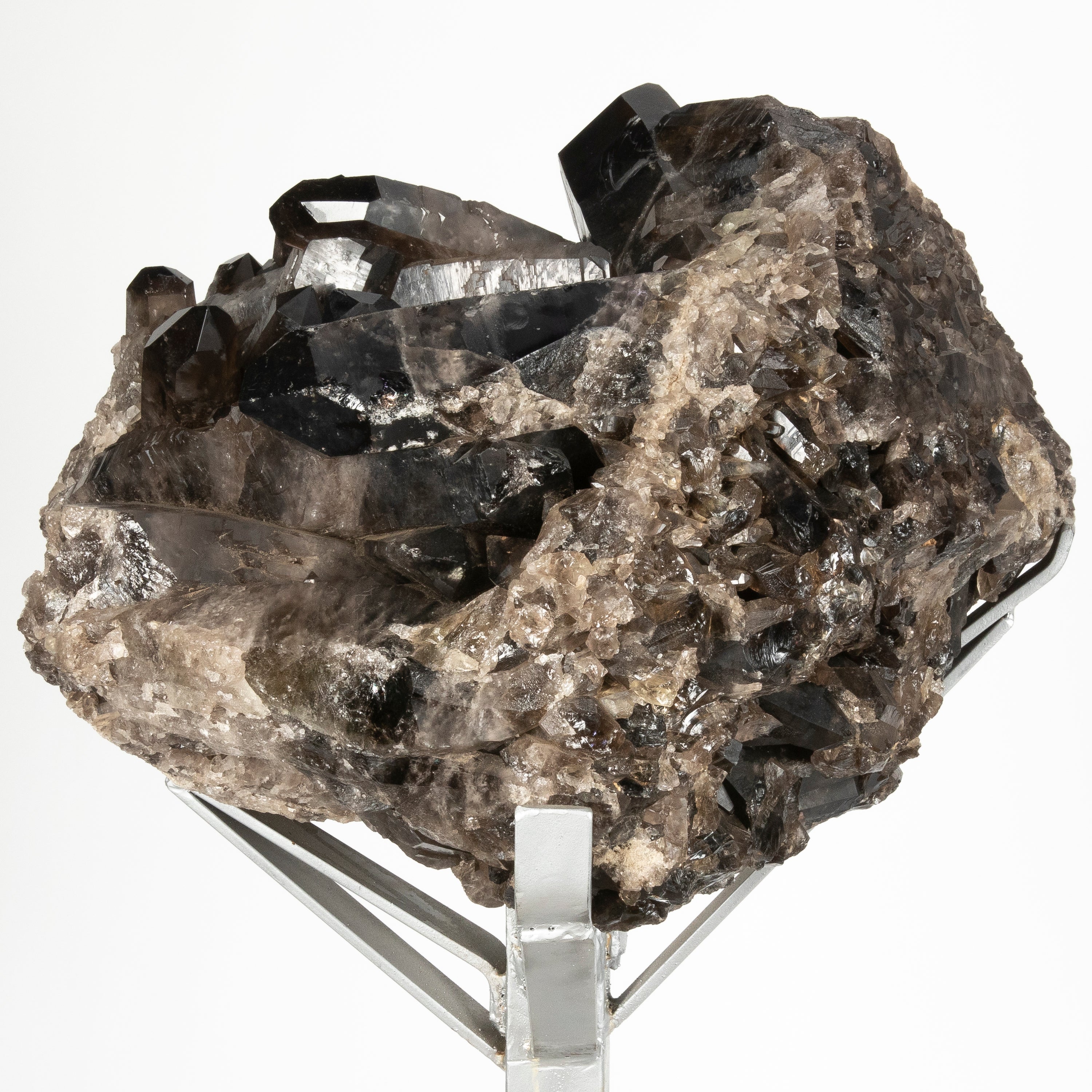 Smoky Quartz Cluster from Brazil on Custom Stand - 51" / 88 kg