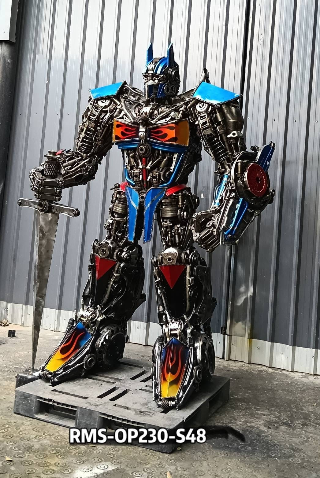91" Optimus Prime Inspired Recycled Metal Art Sculpture