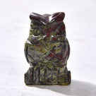 Bloodstone Owl  2'' Natural Gemstone Carving