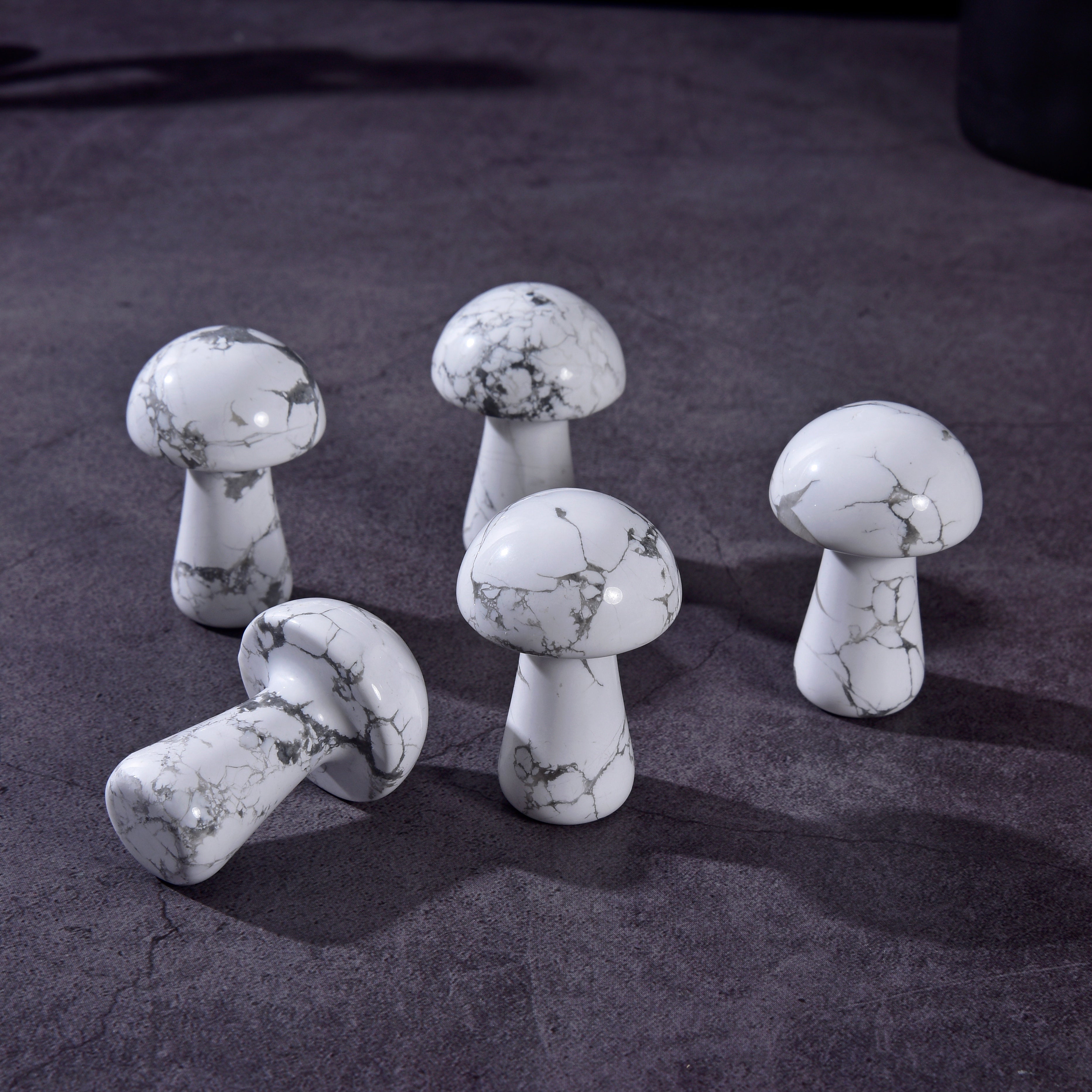 2" Howlite Mushroom Natural Gemstone Carving