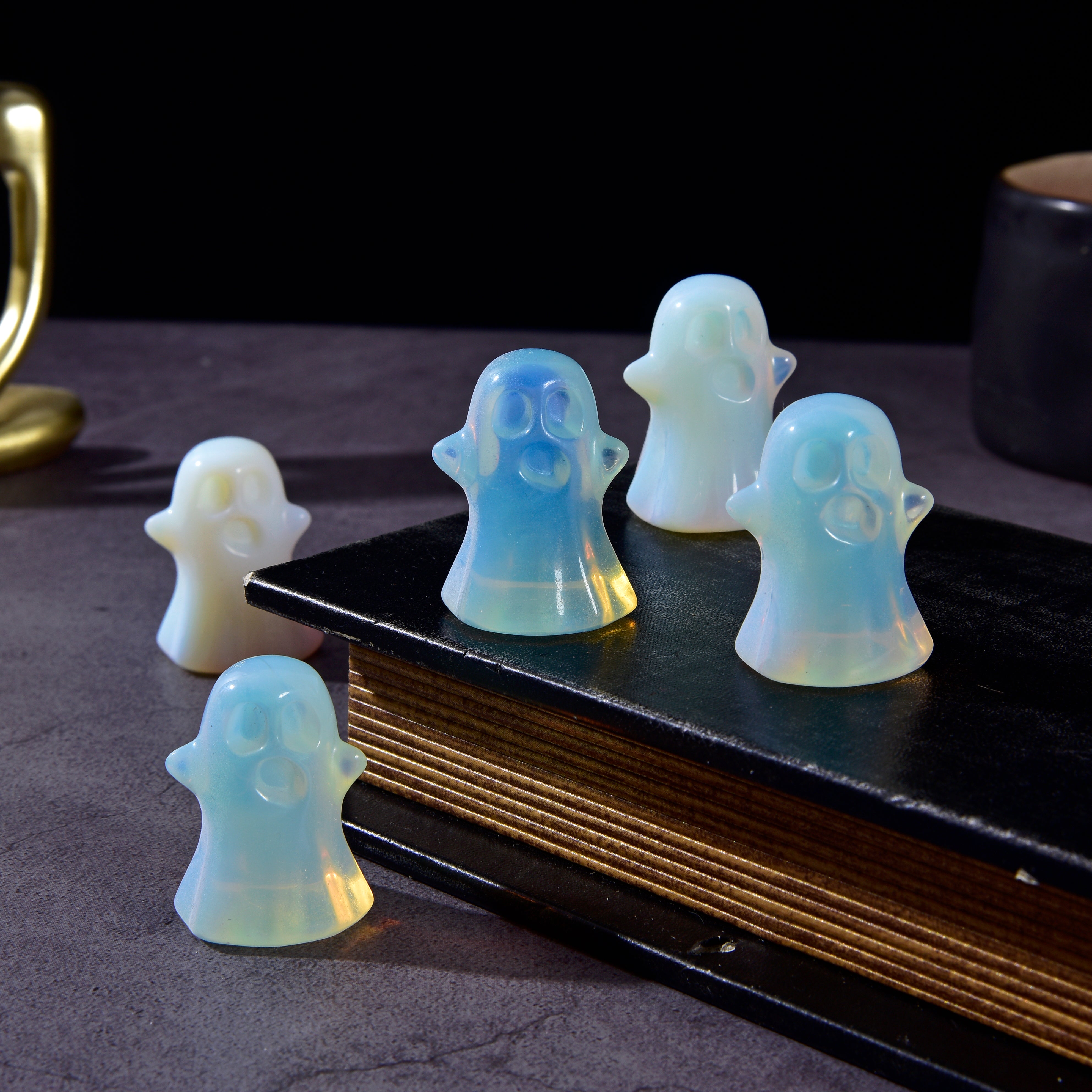 1.75" Opalite Moonstone Ghost Gemstone Carving