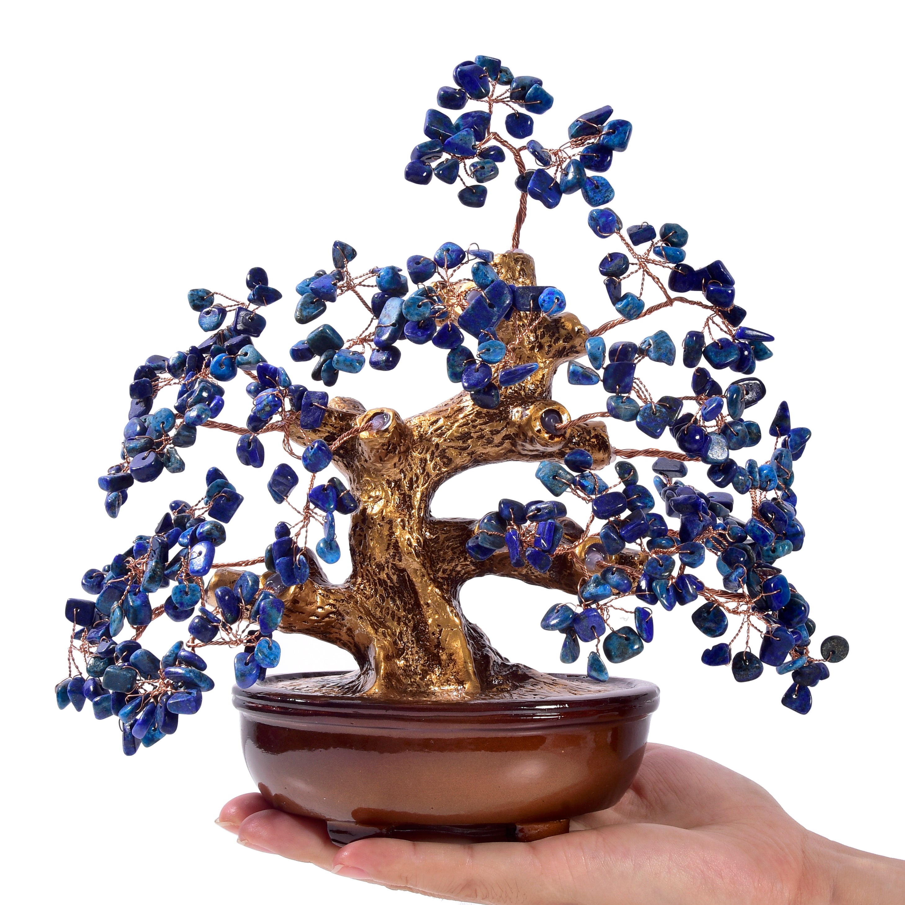 Lapis Gemstone Tree of Life with 360 Natural Gemstones