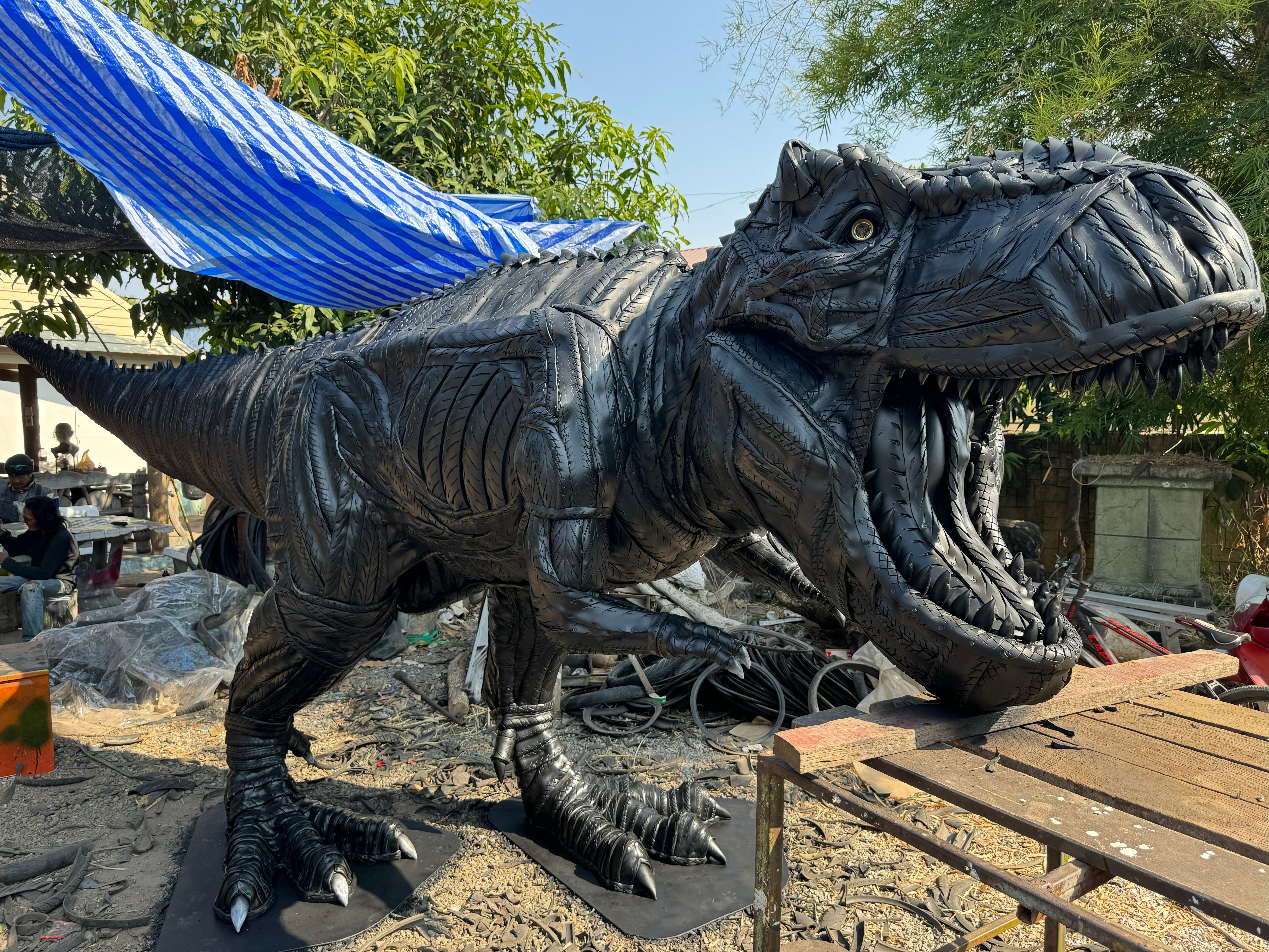 18ft T-Rex Tire Art Sculpture