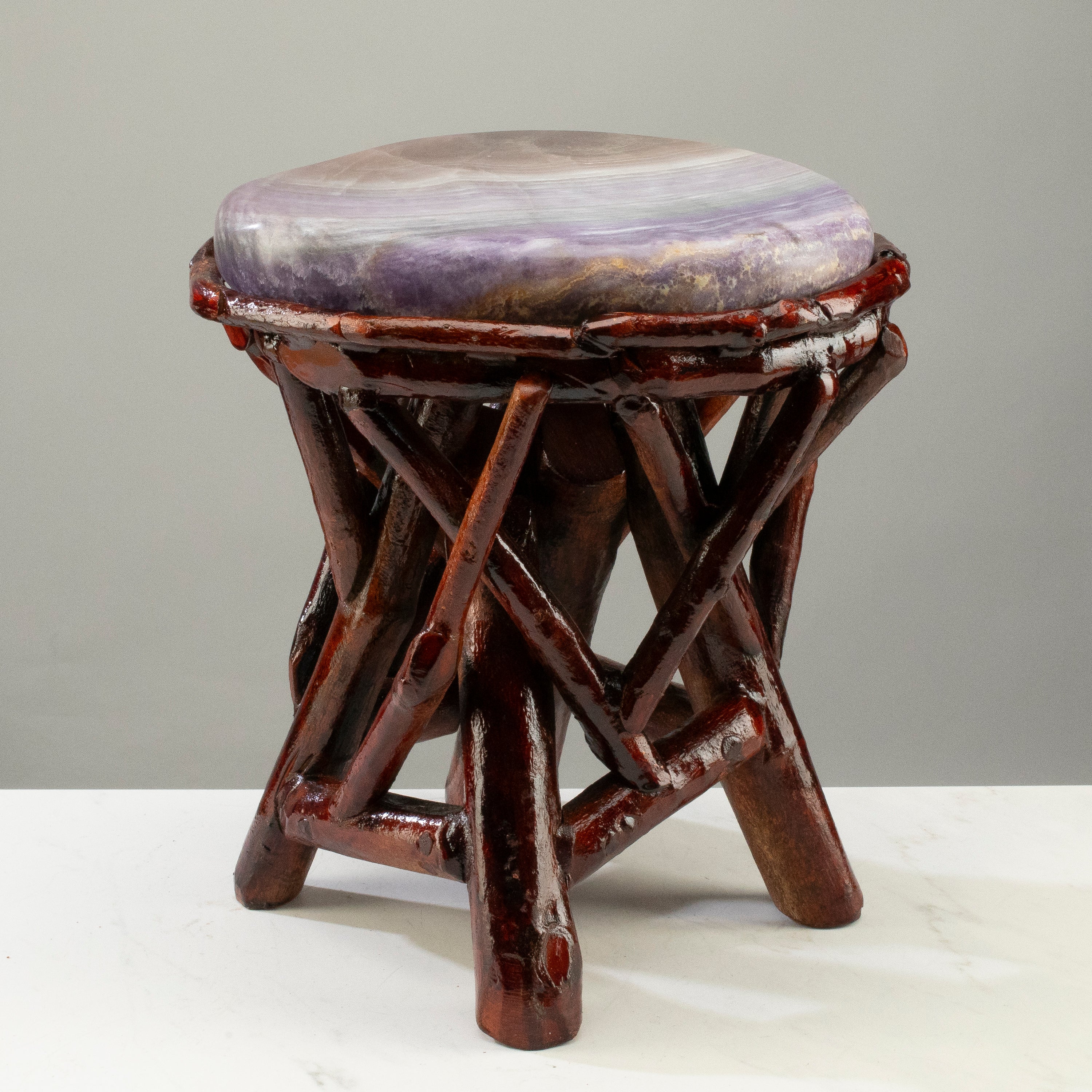 Purple Fluorite Side Table 12"