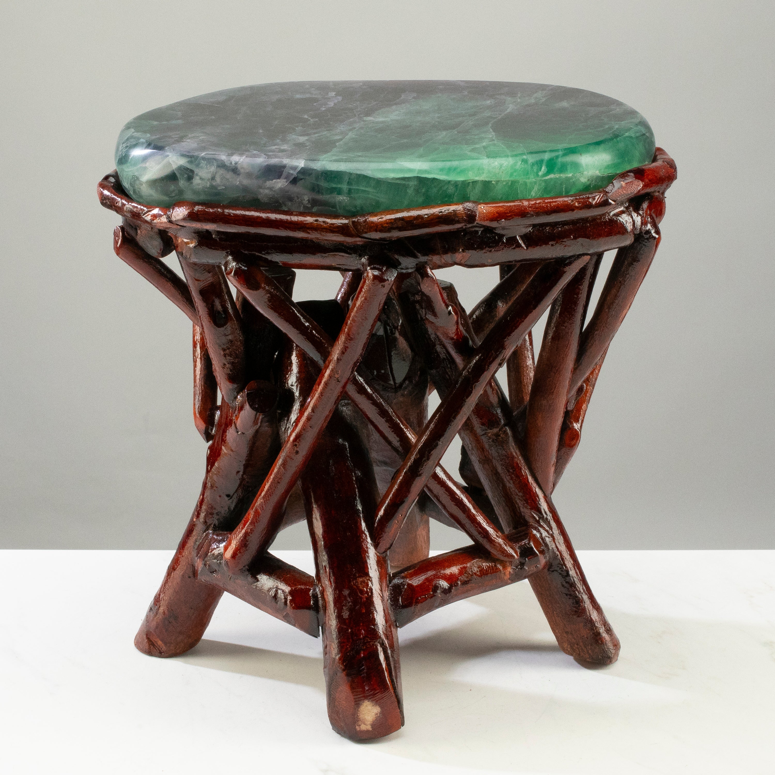 Green & Purple Fluorite Side Table 14"