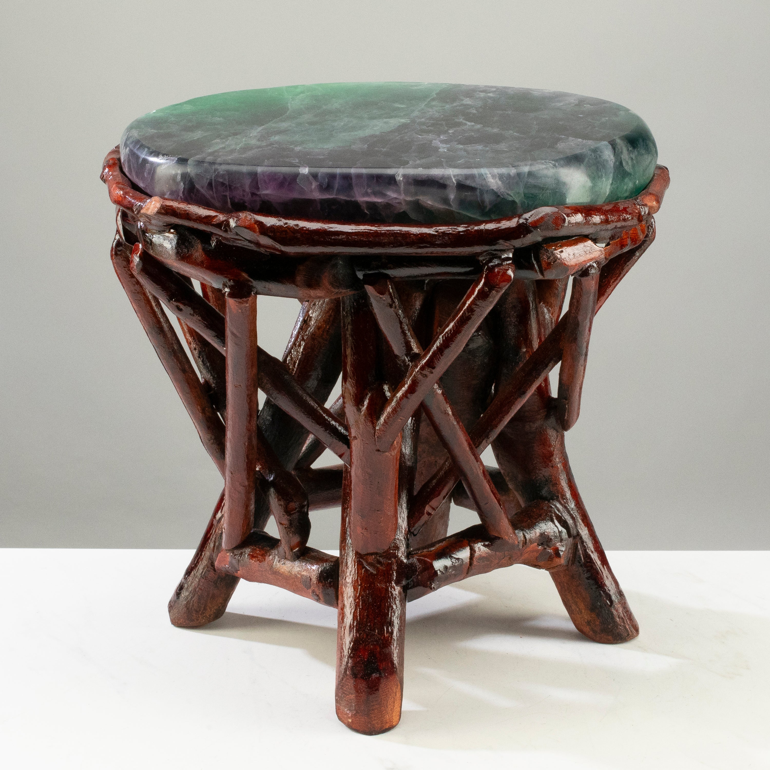 Green & Purple Fluorite Side Table 14"