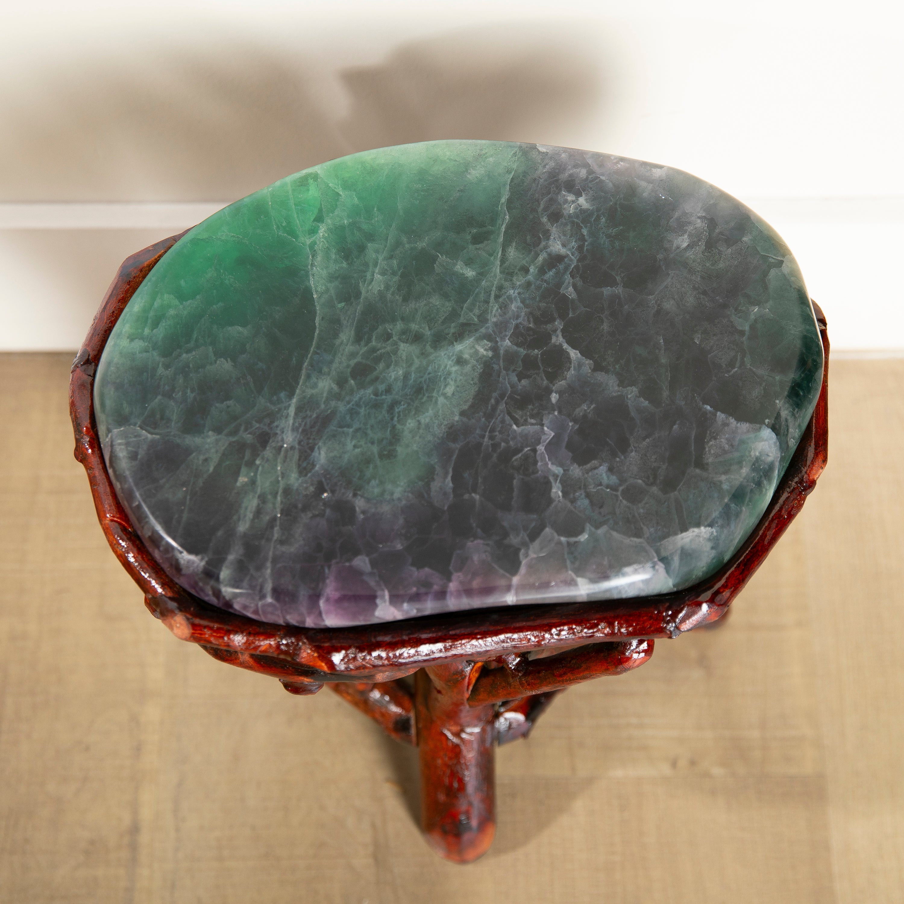 Green & Purple Fluorite Side Table 14"