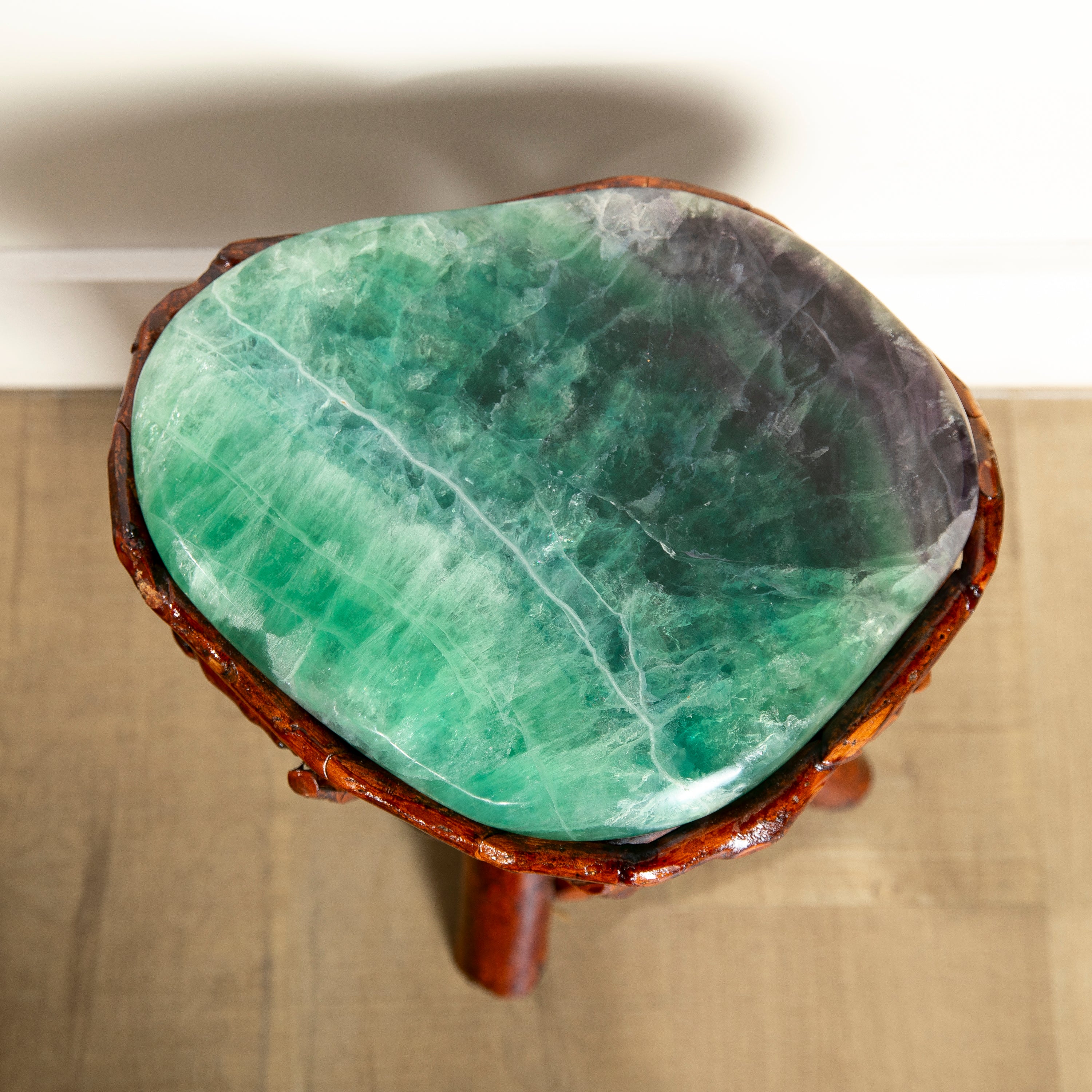 Green & Purple Fluorite Side Table 13"