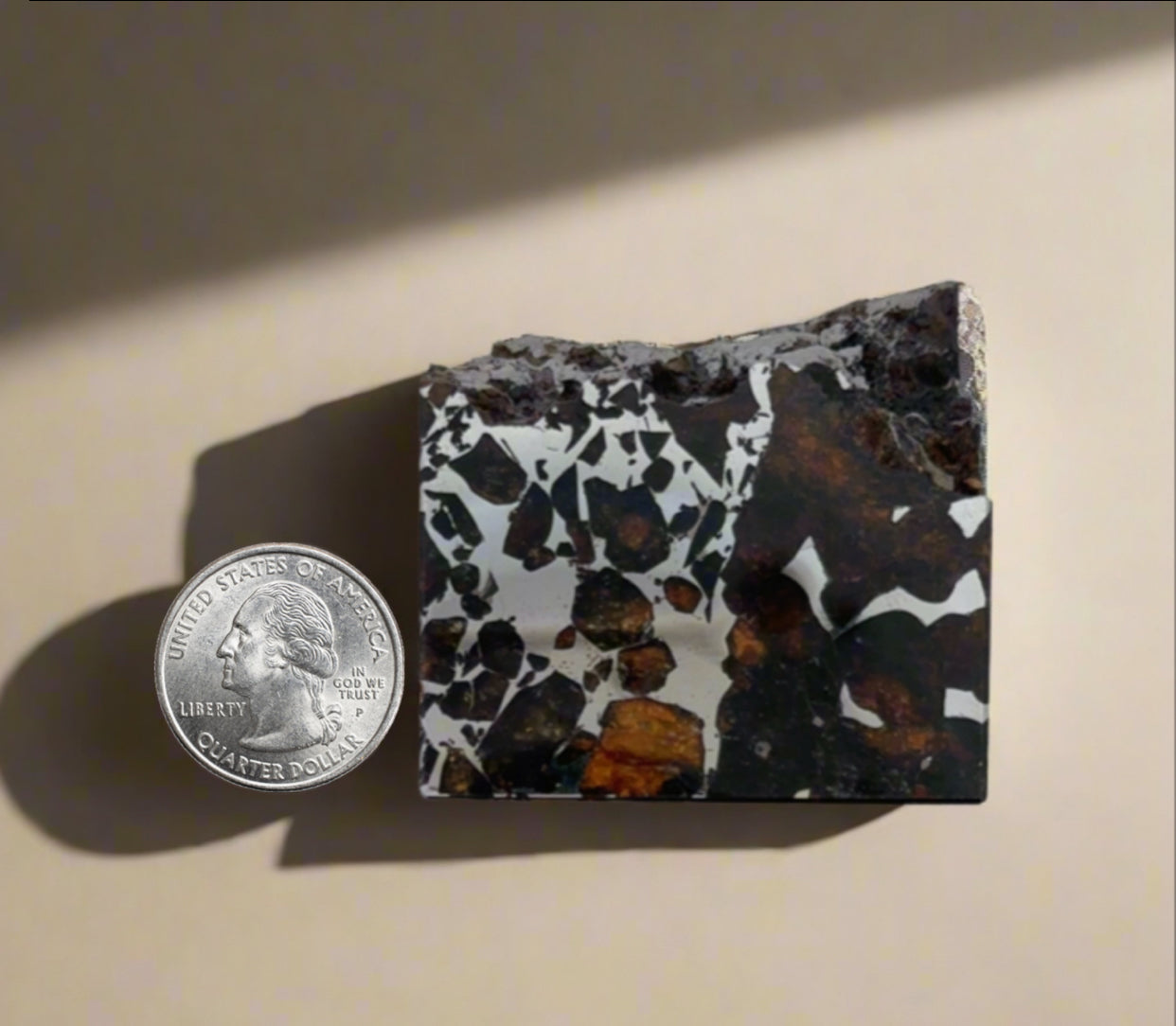 Seymchan with Pallasite Stony-iron Meteorite from Russia 2" / 206 grams