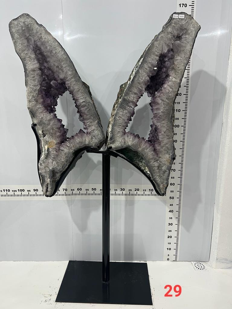 Amethyst Geode Wings from Brazil on Custom Stand- 62" / 282lbs