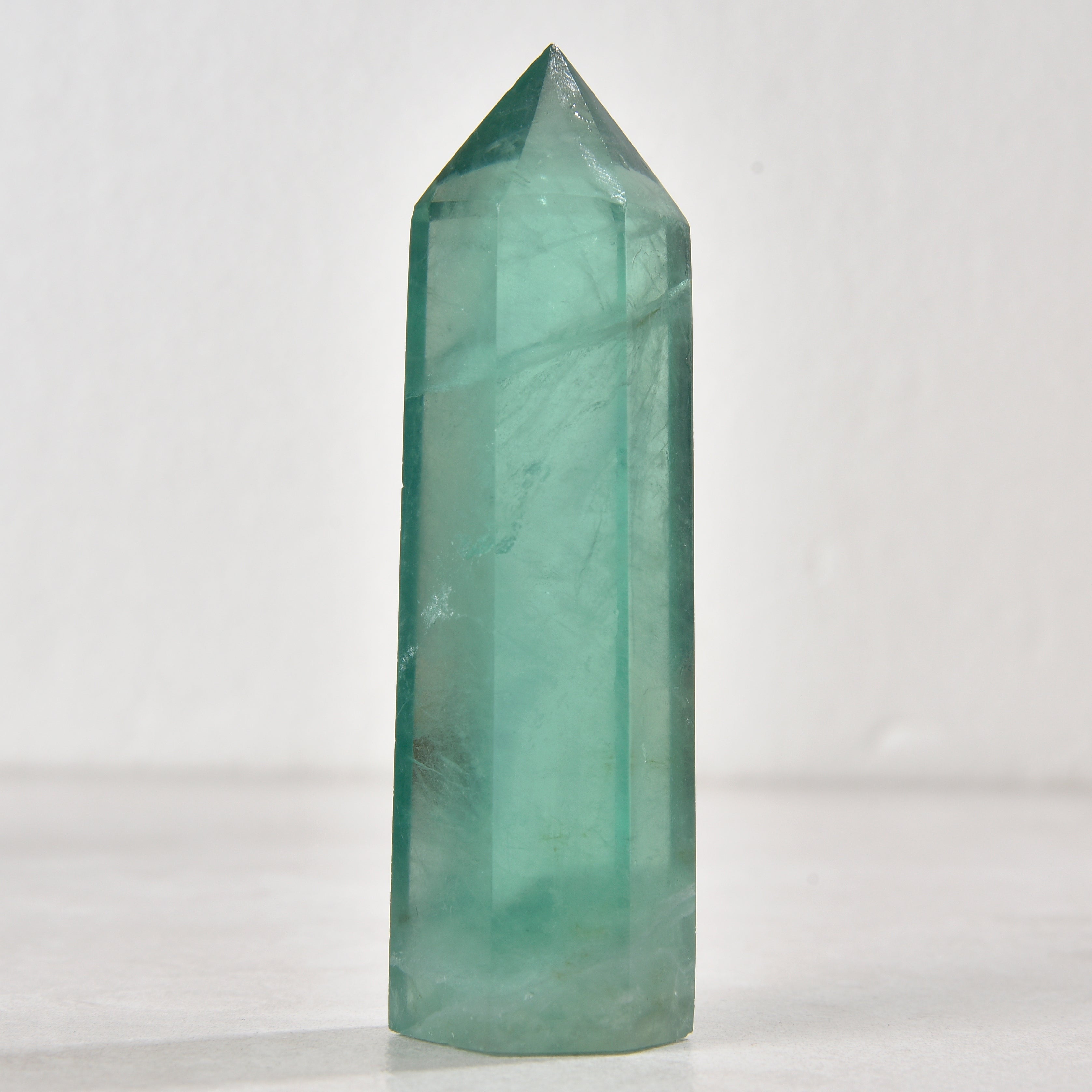 3.5" Green Fluorite Obelisk Tower Gemstone Carving