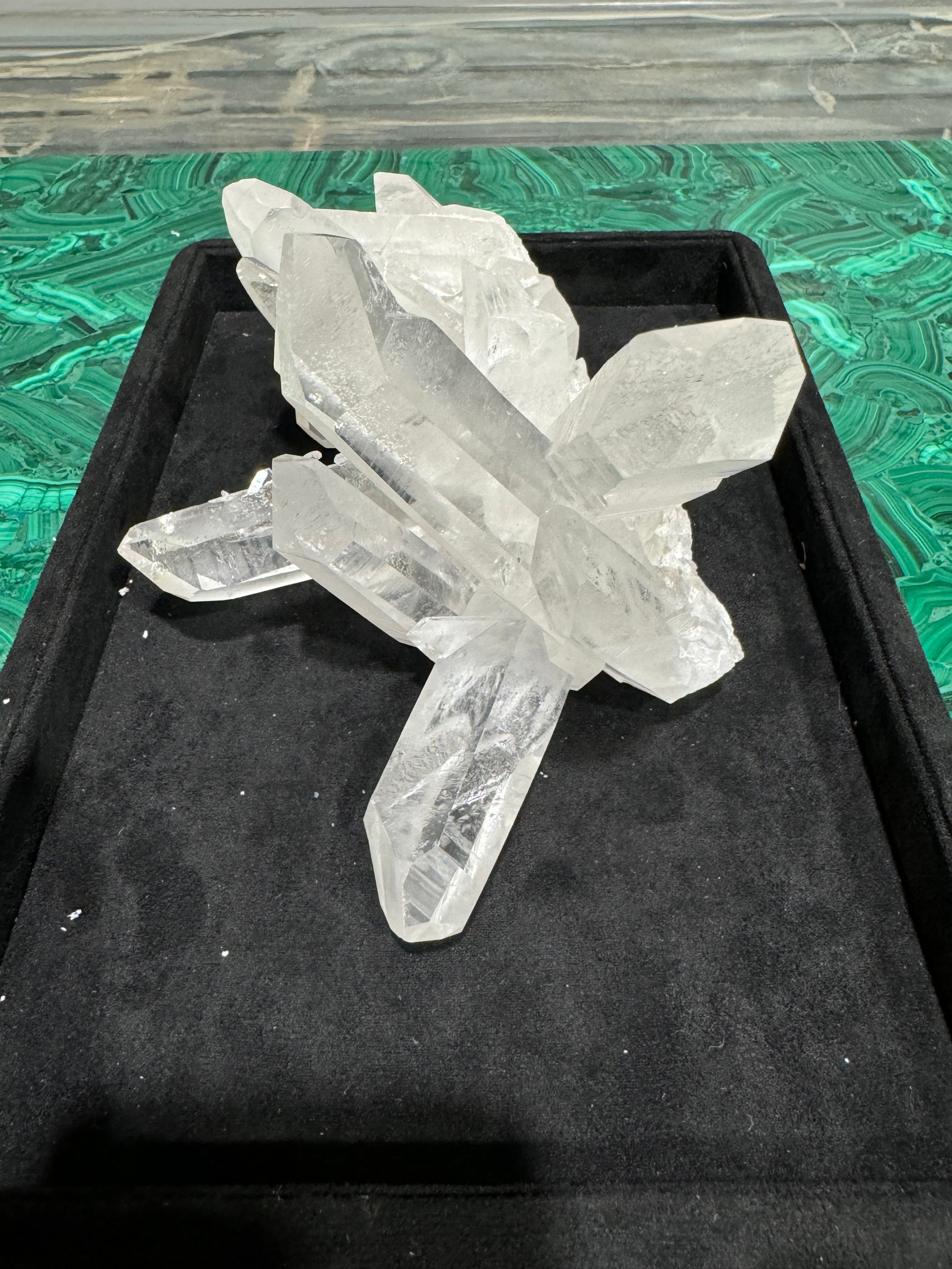 Natural Clear Quartz Cluster Specimen 6.5"