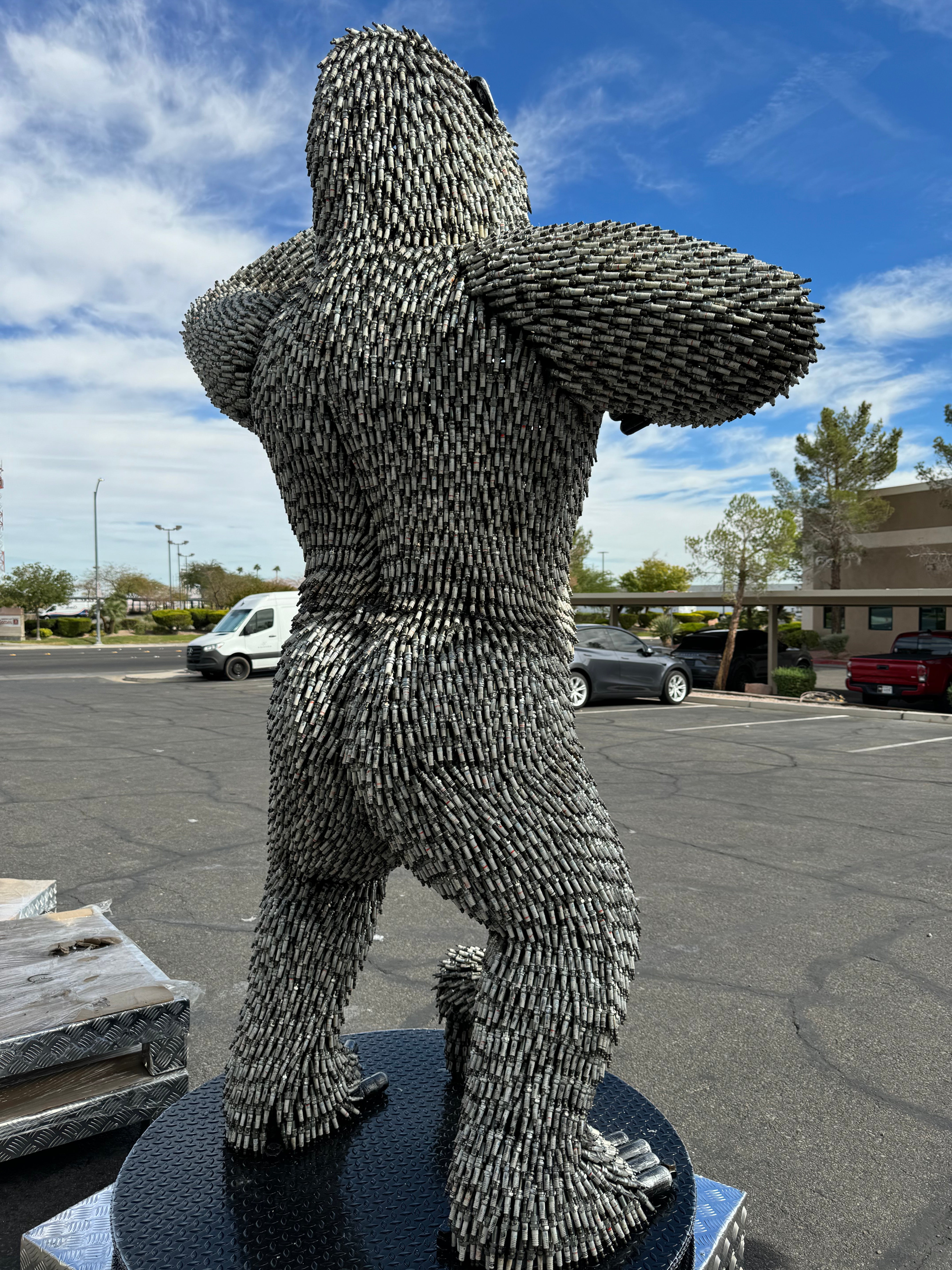 90" Standing Spark Plug (16,000+) KingKong Inspired Recycled Metal Sculpture