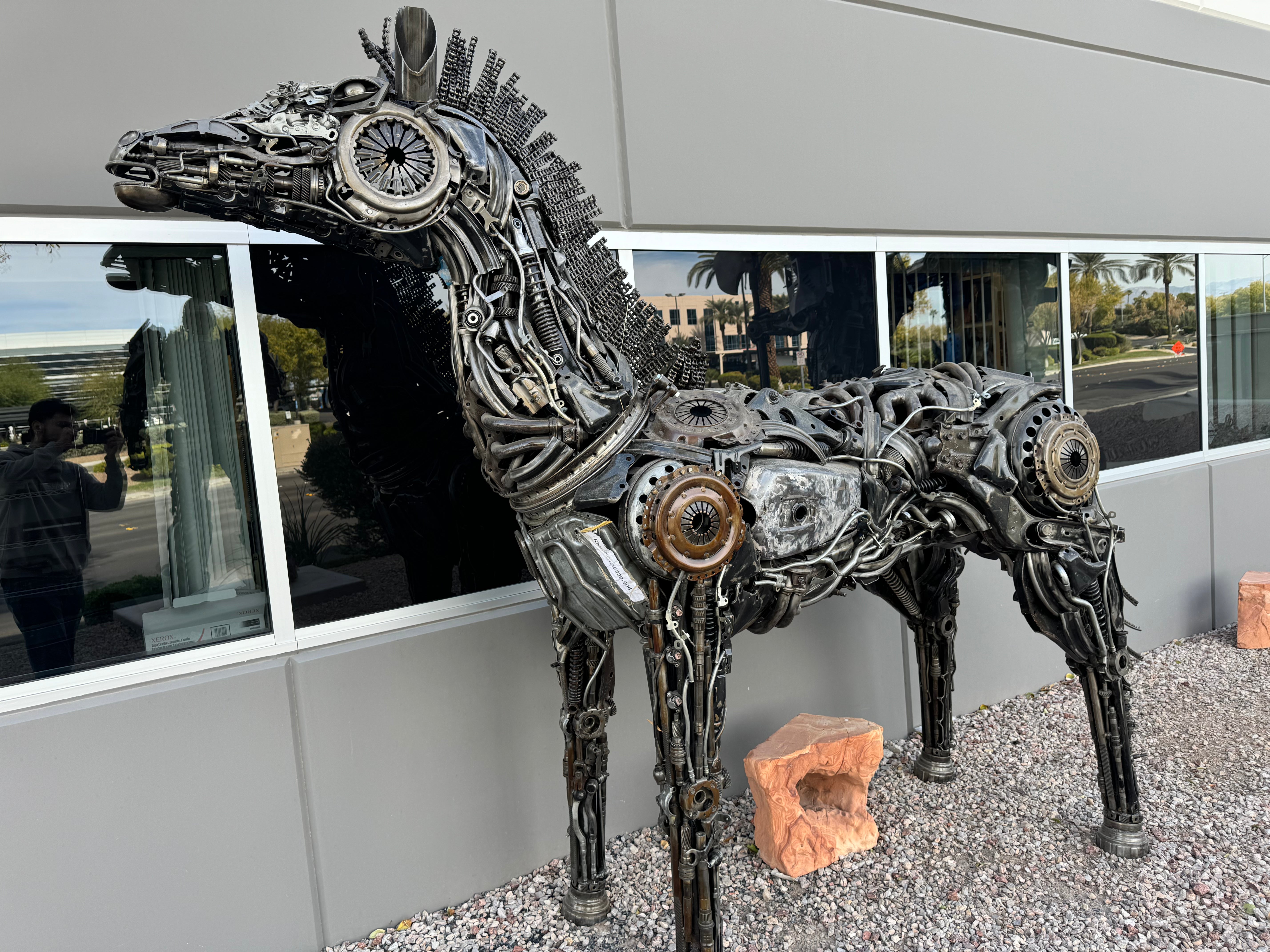 130" Large Horse Recycled Metal Sculpture