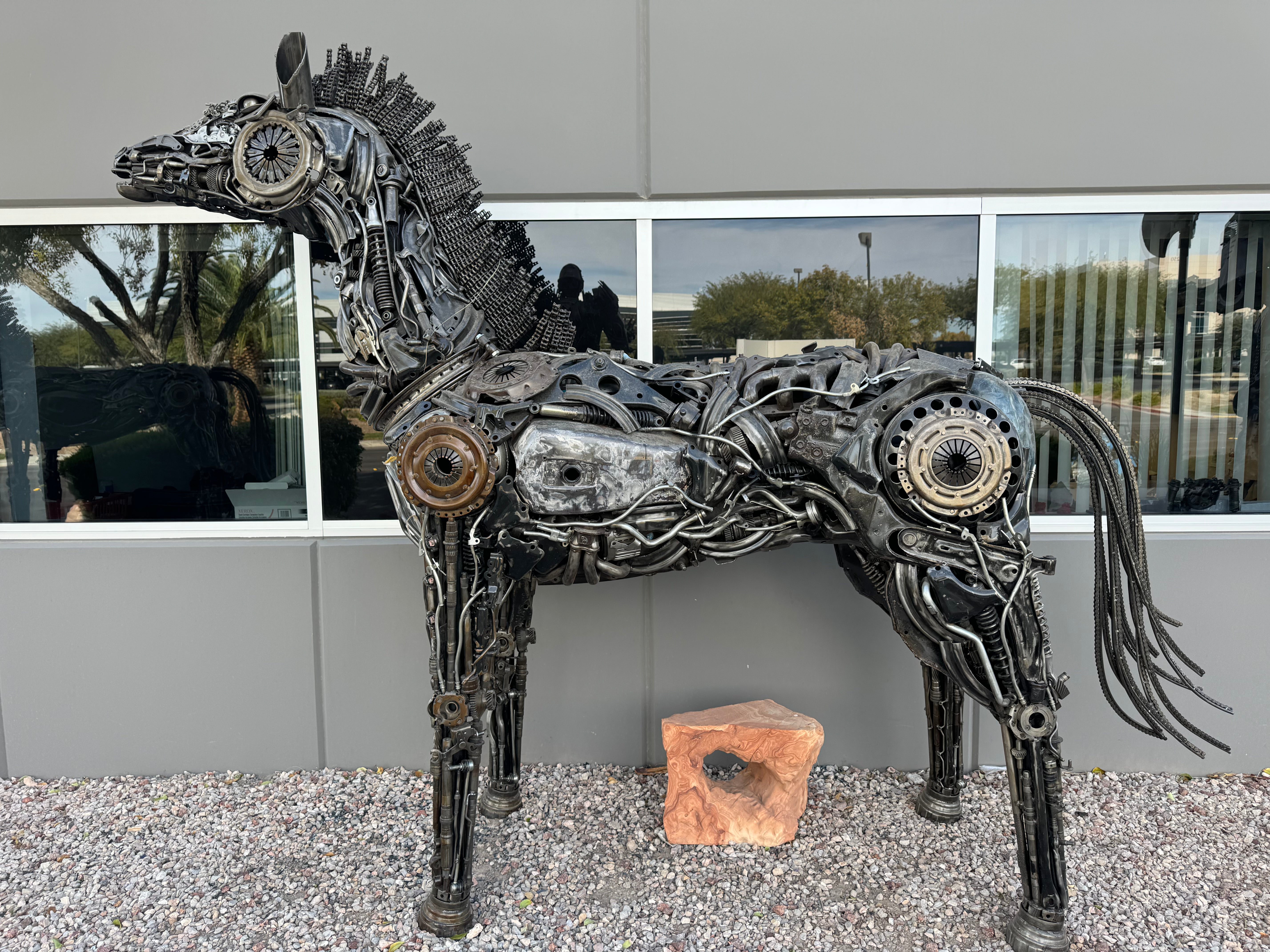 130" Large Horse Recycled Metal Sculpture