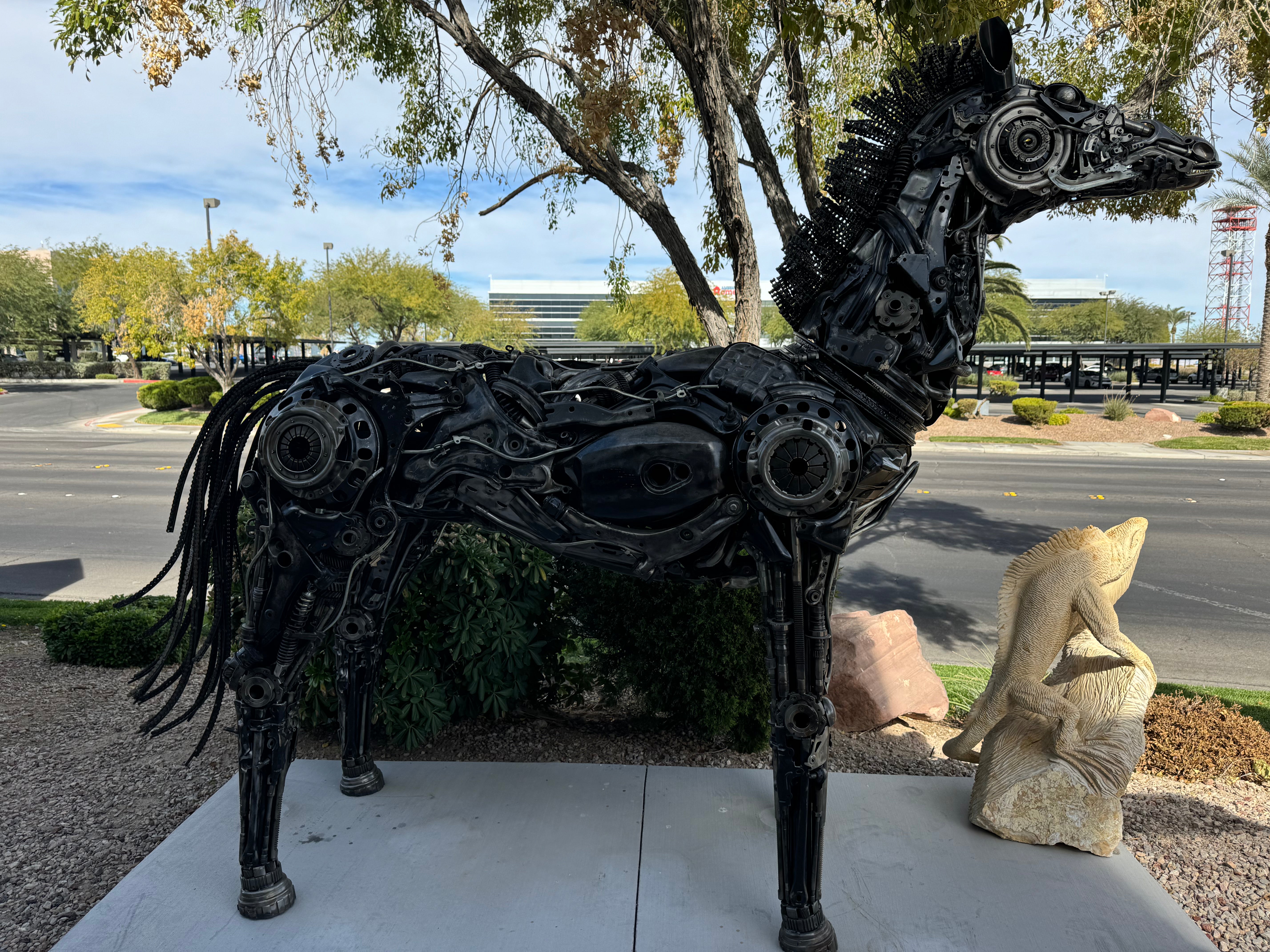 130" Large Horse Recycled Metal Sculpture